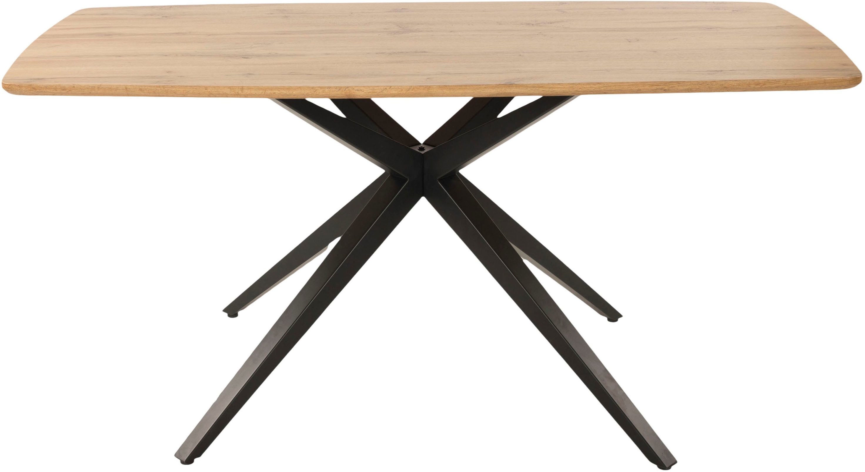 Duo Collection Esstisch Tisch Emira (1-St), massives X-Metallgestell, Wildeichen Optik