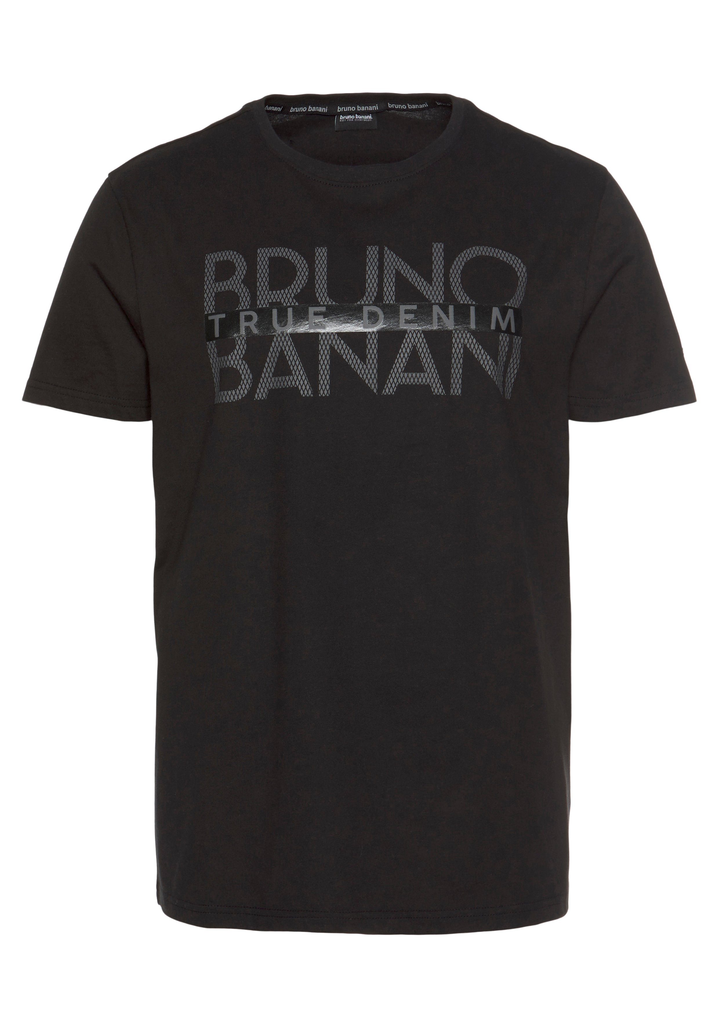 Banani schwarz T-Shirt Print glänzendem mit Bruno