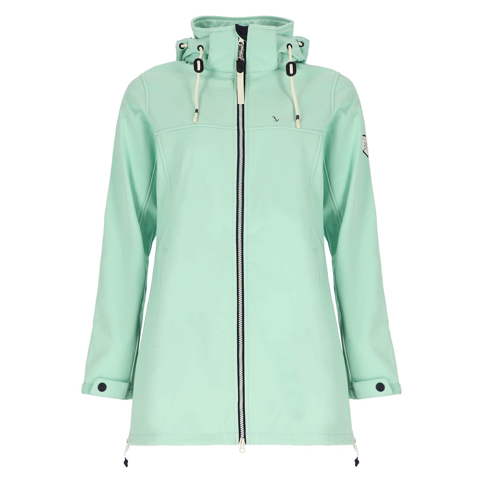 Dry Fashion Softshellmantel Hooge Damen Softshelljacke Mantel Outdoor-Jacke mit Fleece-Innenfutter Atmungsaktiv, Wind- und wasserabweisend, 2-Wege-Reißverschluss, Kapuze