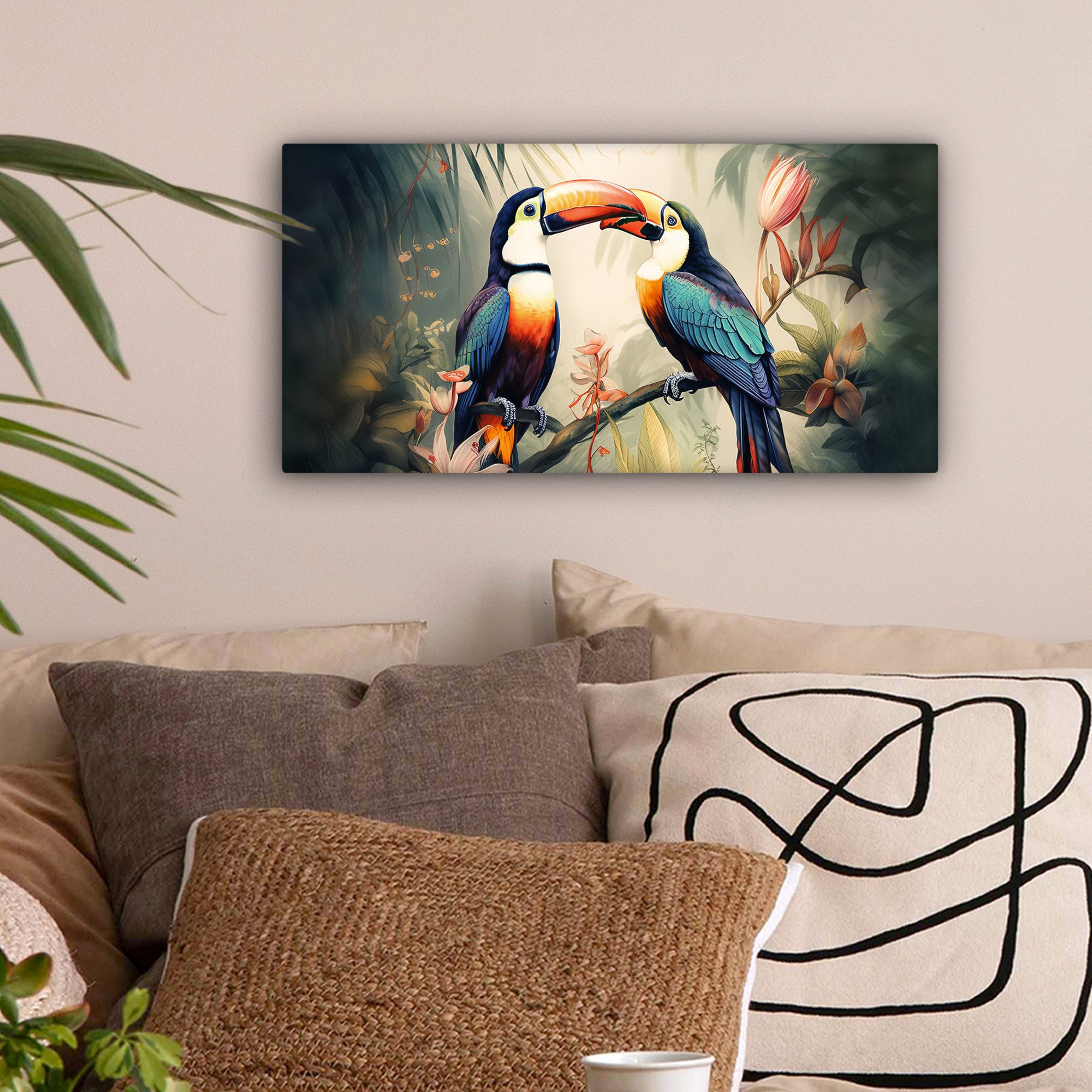 OneMillionCanvasses® Leinwandbild Panorama Tukan - Vögel günstig online kaufen