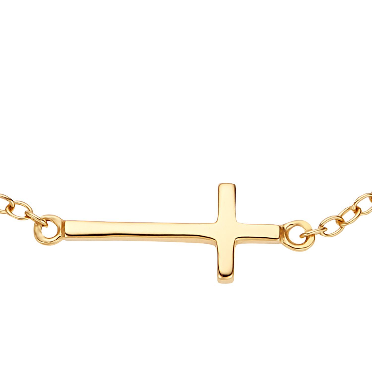 Noelani Silberarmband für Damen, 925 Sterling (Armband, goldfarben 1-tlg) Silber, Kreuz