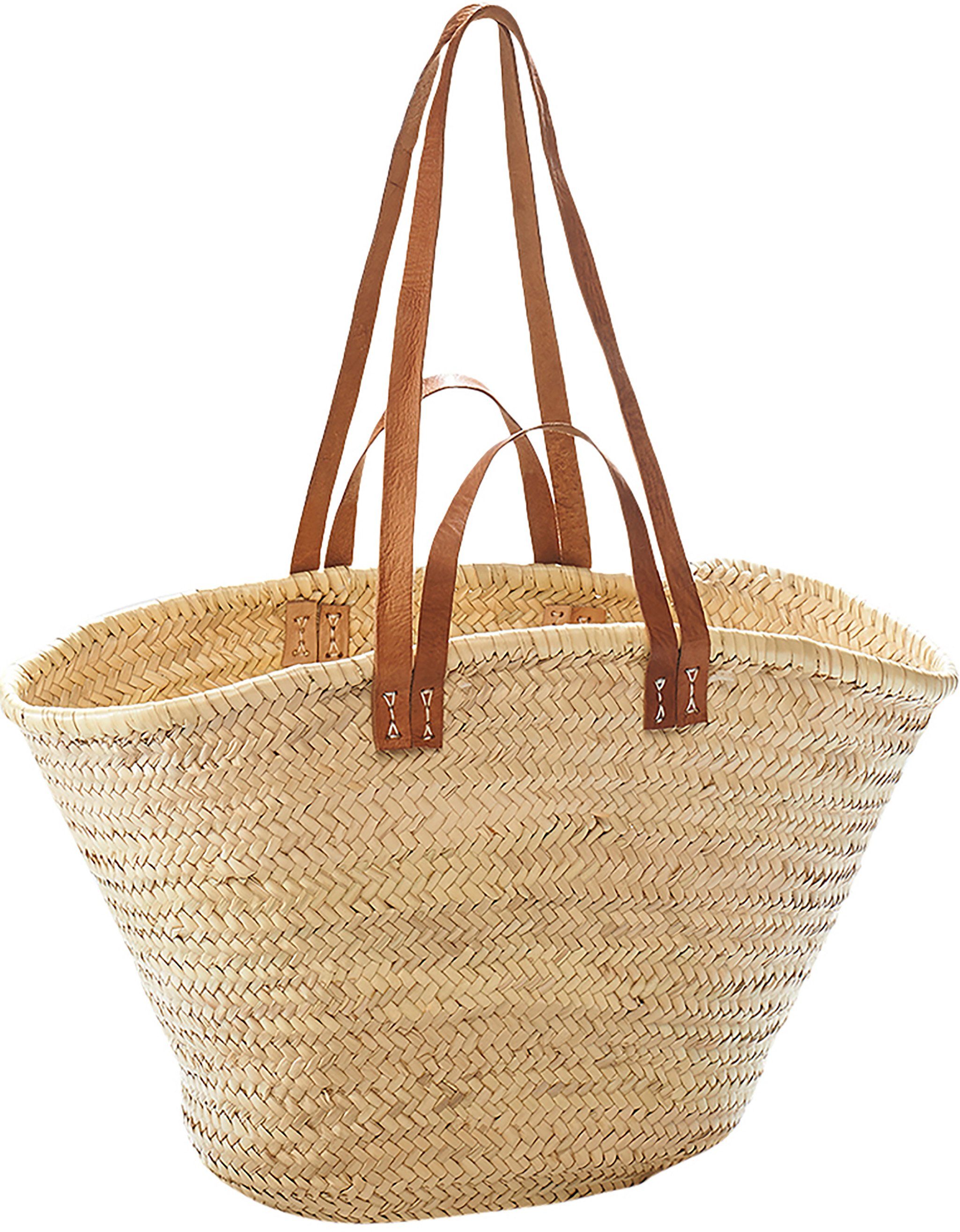 Kobolo Shopper Palmtasche Tasche - Ledergriffe und Lederhenkel (1 Tasche, 1 günstig online kaufen