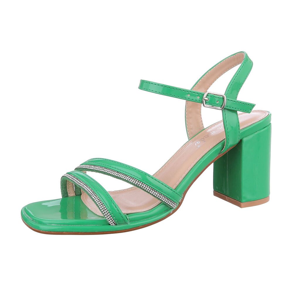 Ital-Design Damen Party & Clubwear Sandalette (86192934) Blockabsatz Сандалии & Сандалеты in Grün