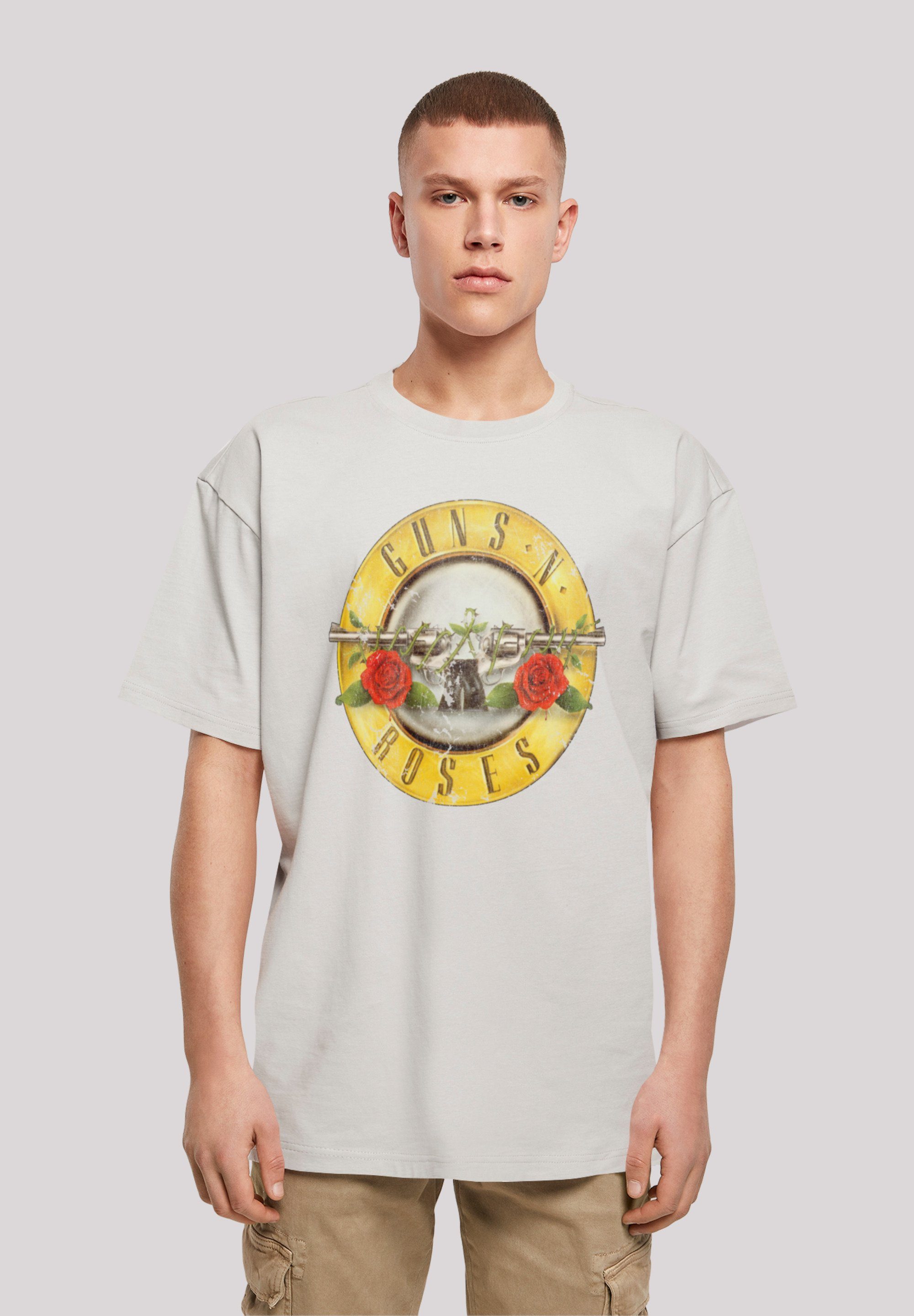 Print Black 'n' Guns T-Shirt Classic F4NT4STIC Vintage Band Logo (Distressed) Roses lightasphalt