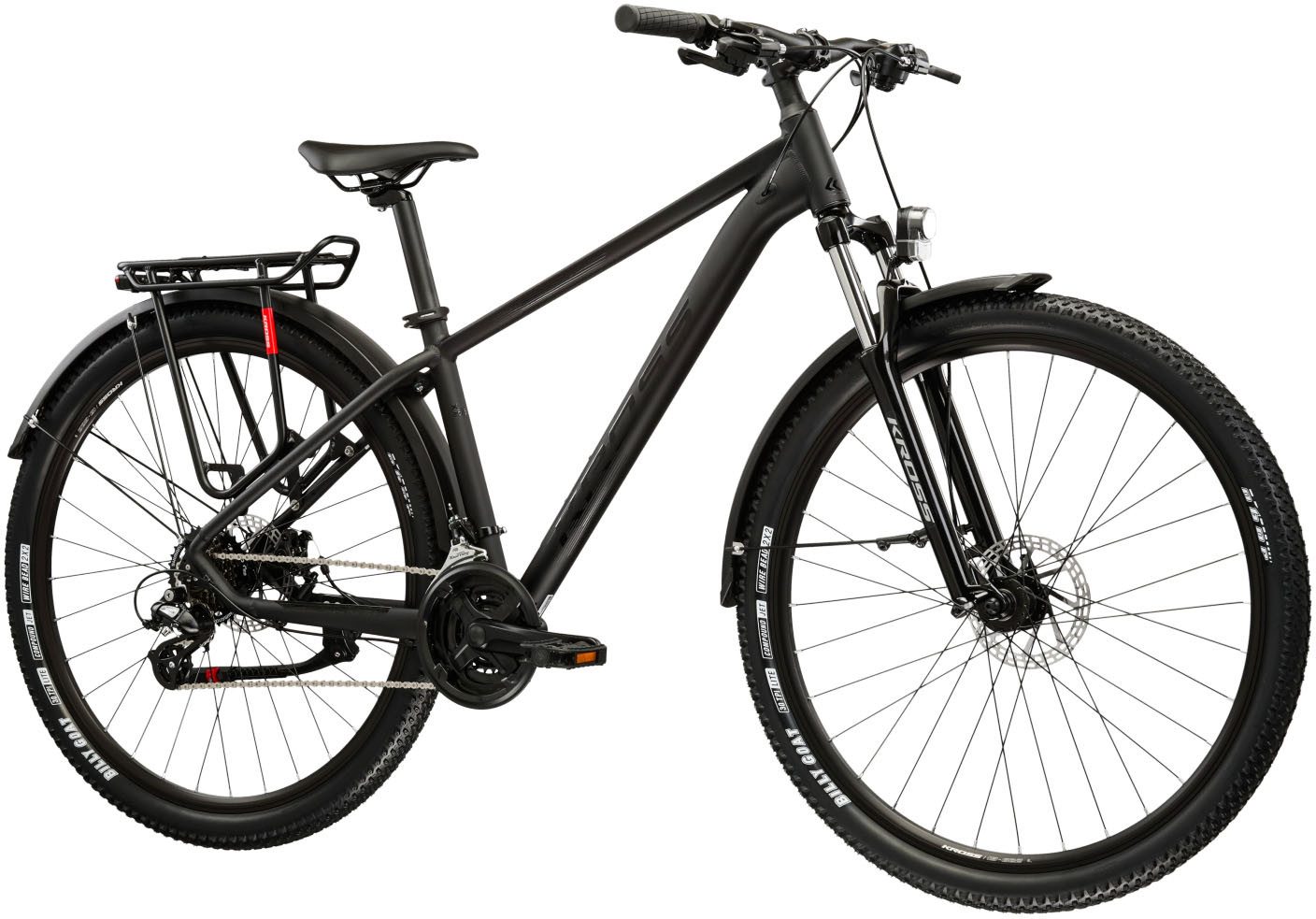 Kross Mountainbike Hardtail 27,5" Hexagon X200 schwarz 21 Gänge mit Beleuchtung 2026, 21 Gang Shimano ALTUS M310 Schaltwerk, Kettenschaltung, Rahmen aus Aluminium Performance