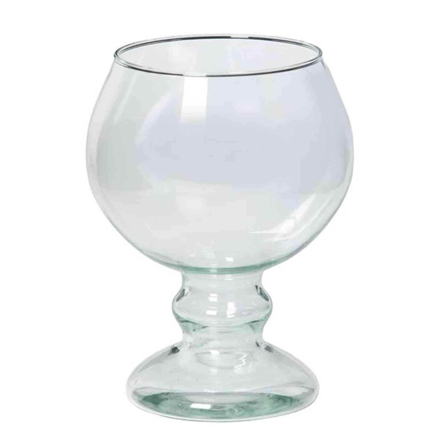 INNA-Glas Glas Kelchvase aus Glas JEOMA mit Fuß, klar, 19 cm, Ø 14 cm, Glas
