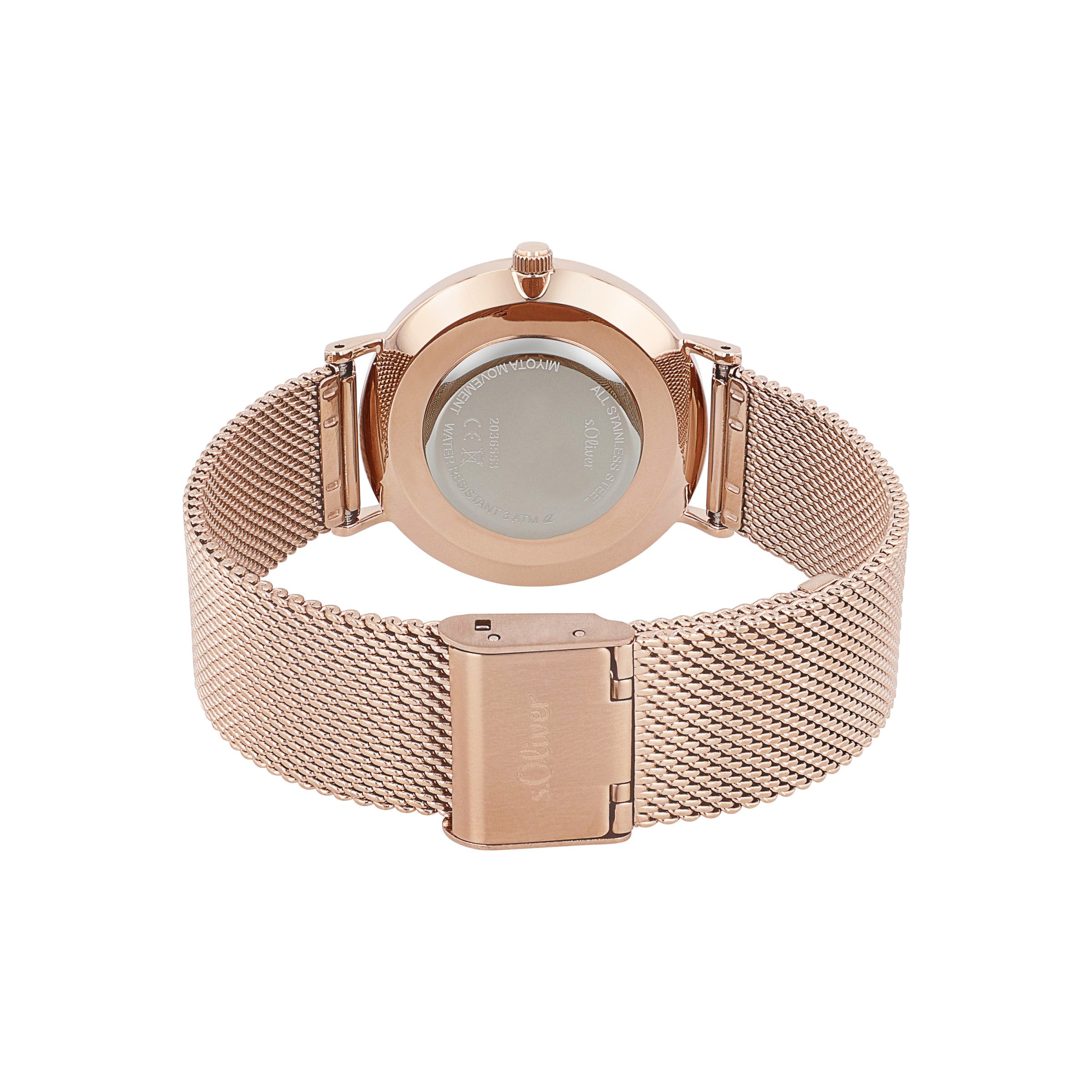 s.Oliver Quarzuhr 2036553, Armbanduhr, Damenuhr, Edelstahlarmband, günstig online kaufen