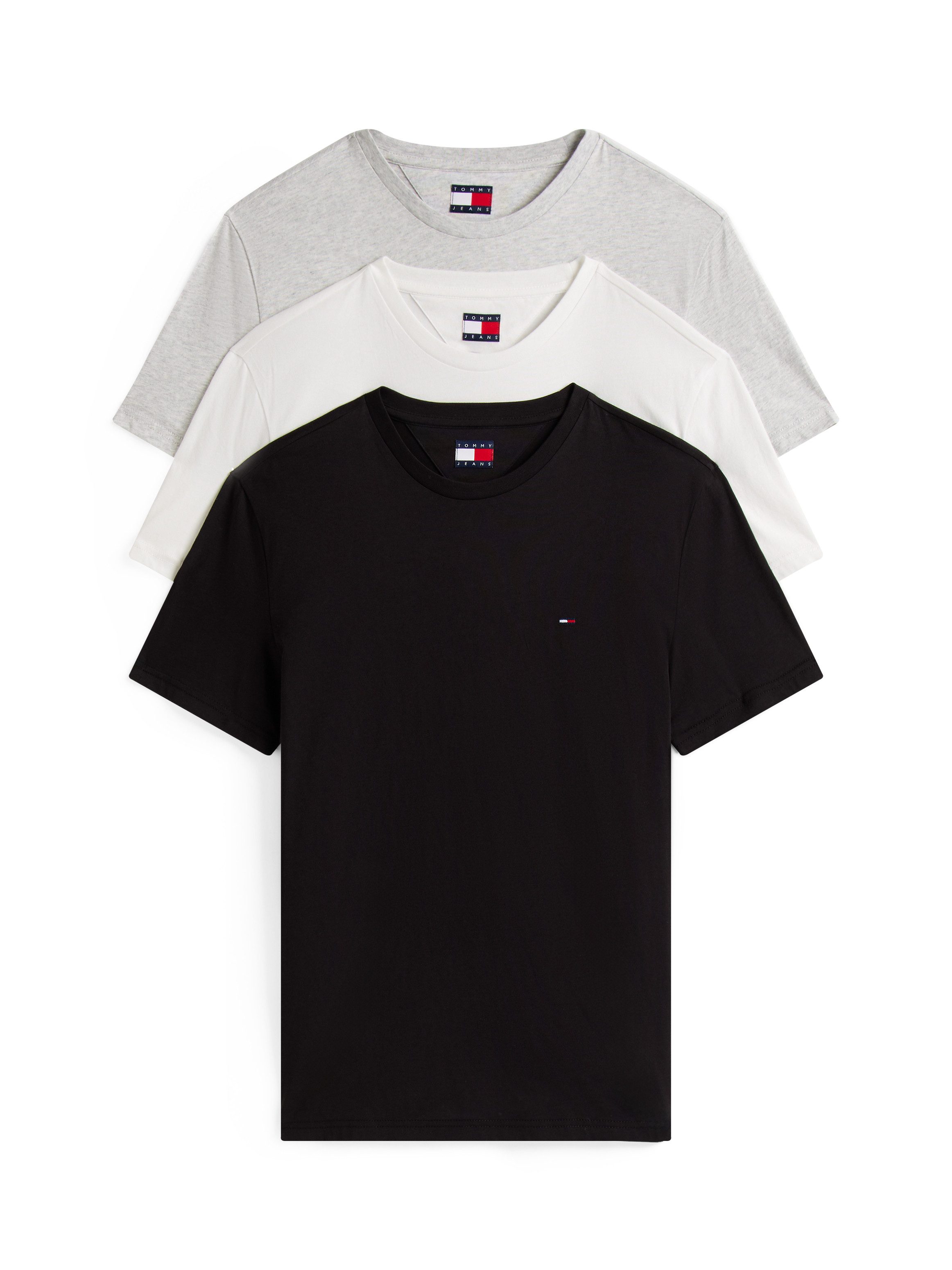 Tommy Jeans T-Shirt TJM XSLIM 3 PACK TEE Mit Rundhalsausschnitt günstig online kaufen