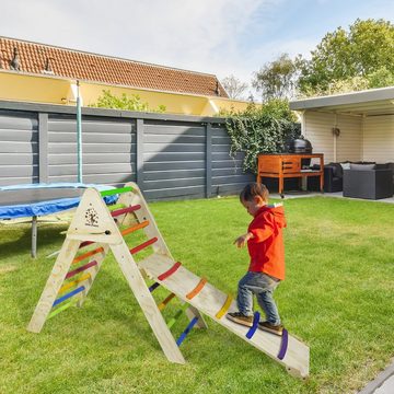 CCLIFE Klettergerüst Kletterdreieck mit Rutsche Montessori Faltbarer Klettern