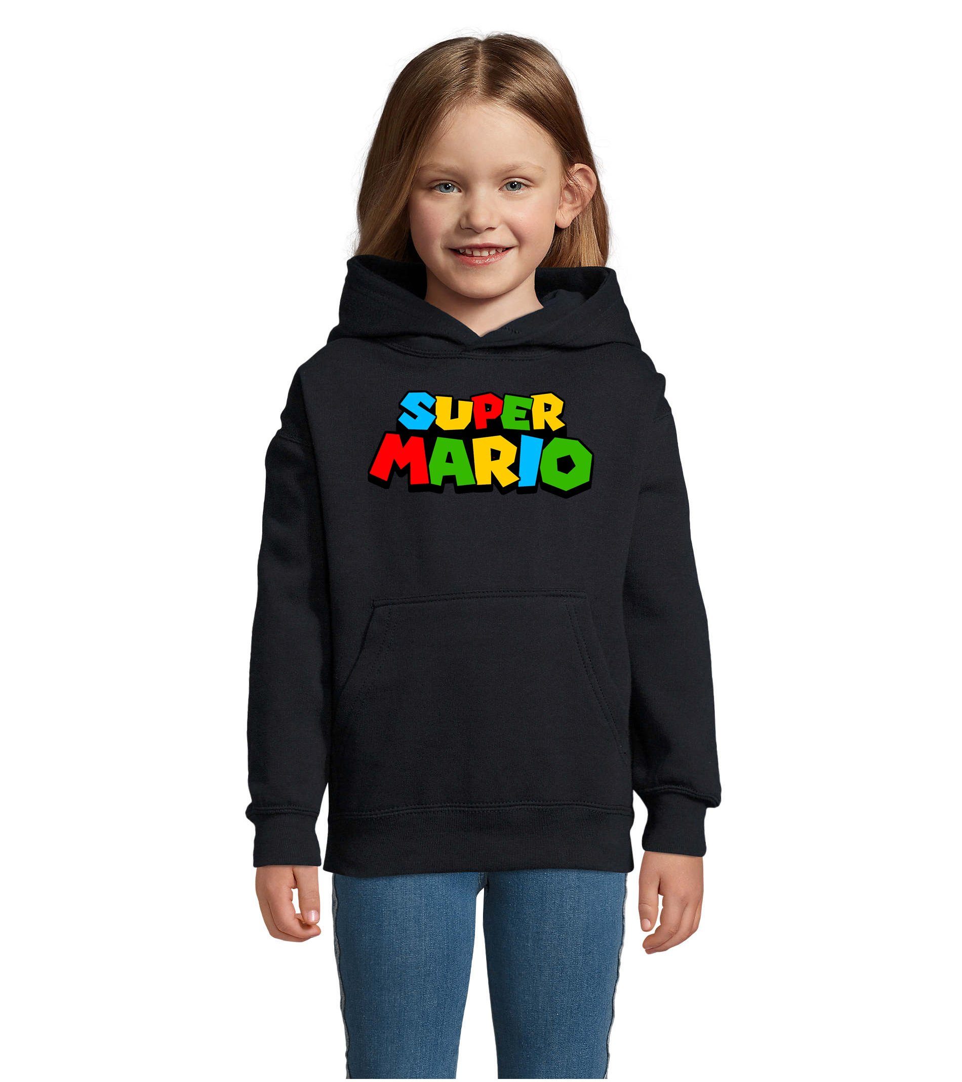 Blondie & Brownie Hoodie Kinder Super Mario Nintendo Gamer Gaming Konsole Spiele mit Kapuze Navyblau