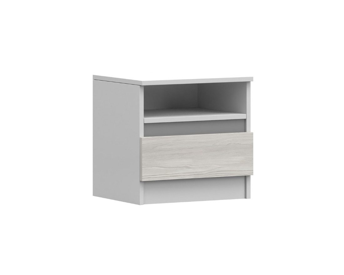 Deine Möbel 24 Nachttisch HEAVEN Nachtkommode 40/42/36 cm (B/H/T) (Kompakter Nachttisch mit Schublade & offenem Fach – ideal für Schlafzimmer oder Gästezimmer., 2-St., kombinierbar mit Betten, Kommoden und Kleiderschränken), HEAVEN-Kollektion