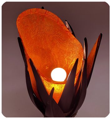 SIMANDRA Stehlampe Bananenblatt Dekolampe, Ambilight, ohne Leuchtmittel, Tageslichtweiß, Warmweiß, 67 x 24 cm Bali-Lampe aus traditioneller Handarbeit