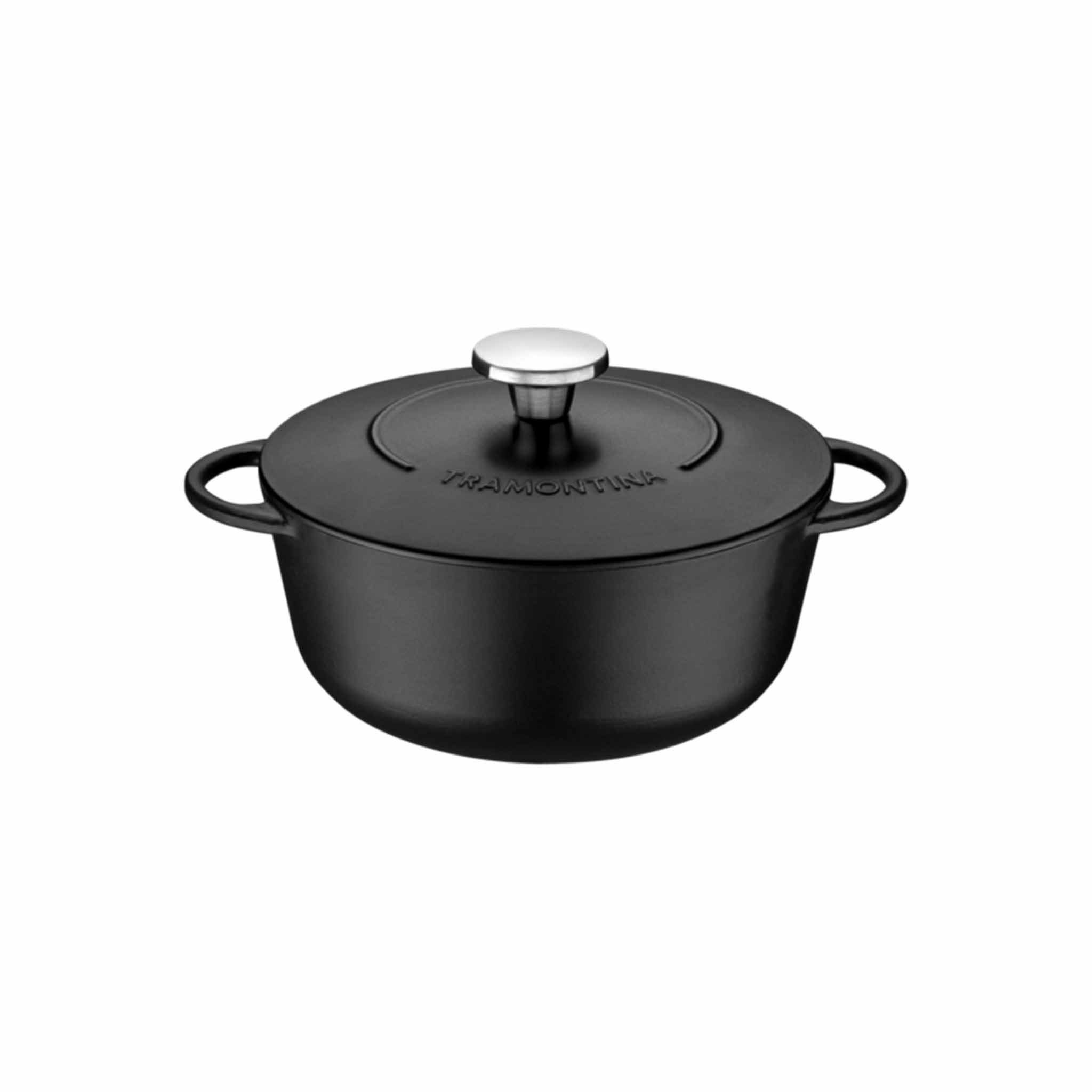 Tramontina Bräter TRENTO Schmortopf - 24 cm, mit Deckel, Gusseisen (2-tlg., Schmortopf mit Deckel), Induktion, backofengeeignet, optimale Wärmespeicherung