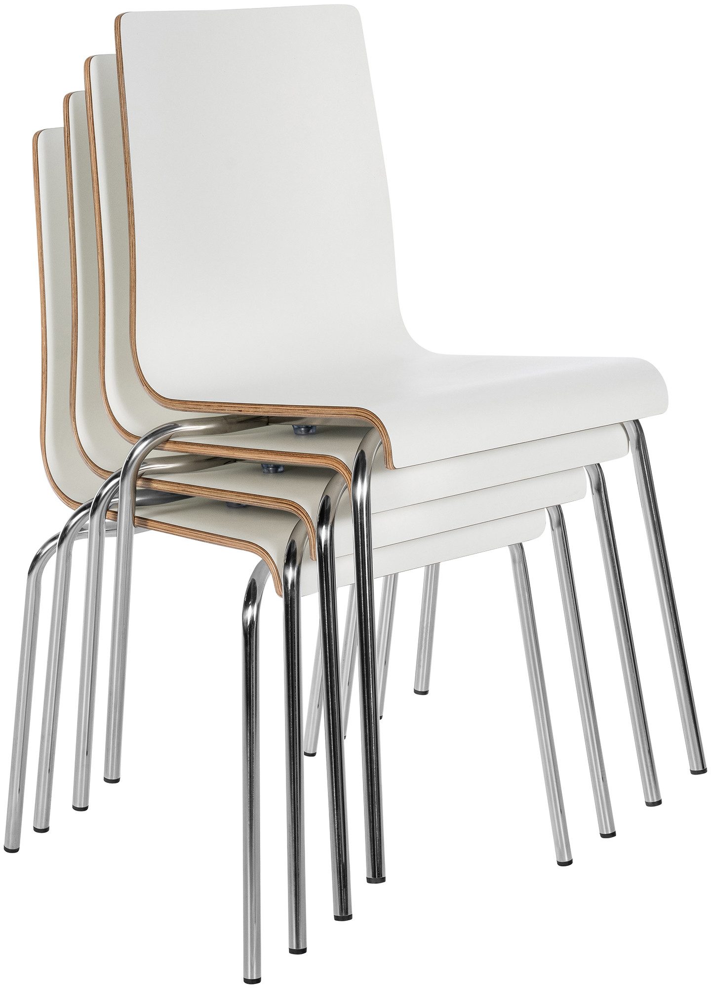 CLP Besucherstuhl Gahanna (4er Set), stapelbar, Sitze aus HPL-Laminatfurnier – Bild 4 von 5