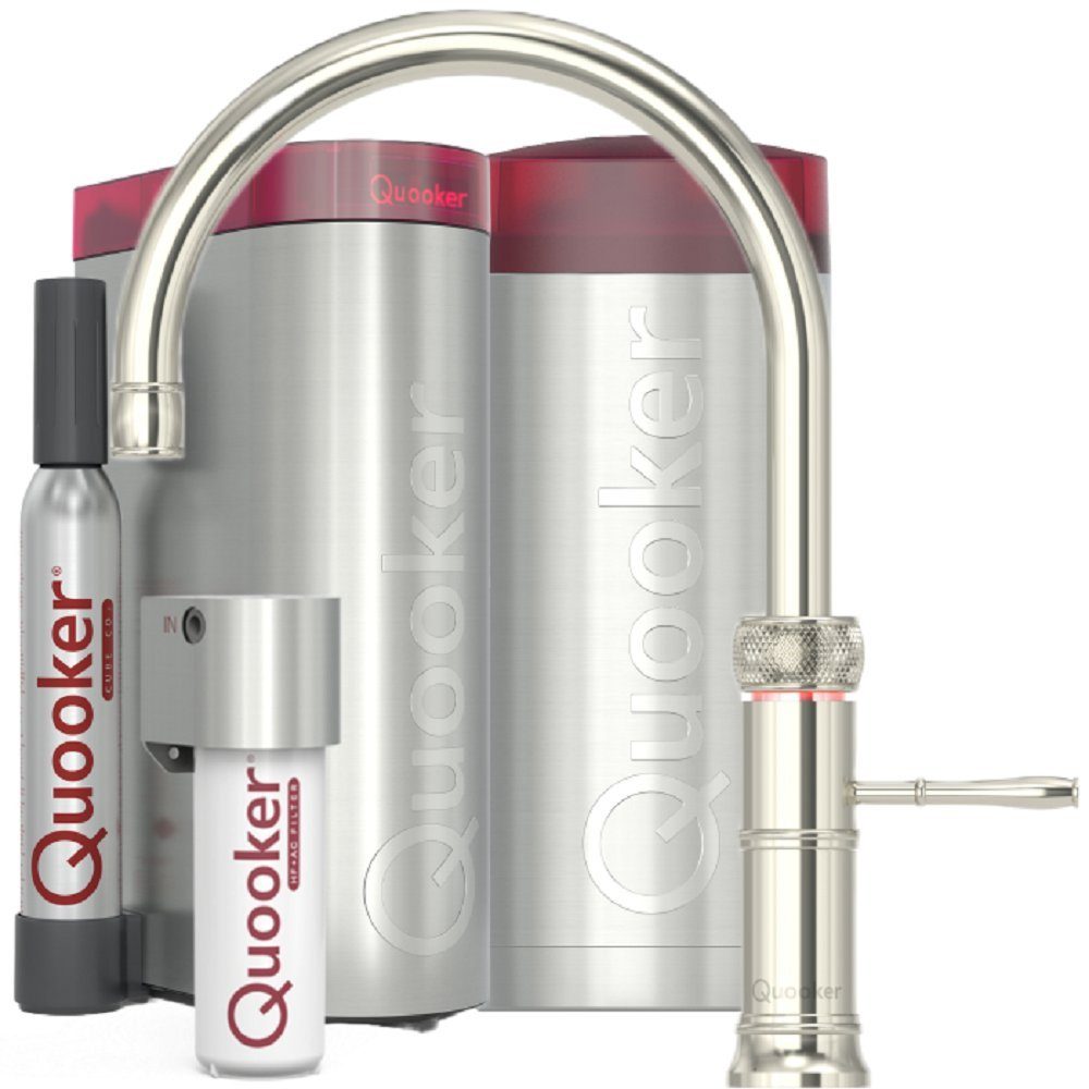 QUOOKER Küchenarmatur Classic Fusion Round Set COMBI CUBE Nickel CFNRNIC COMBI CUBE2 *inkl. 7 JAHRE GARANTIE*