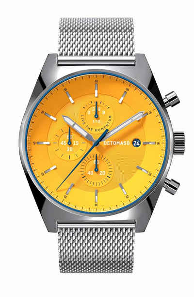 DETOMASO Quarzuhr D10 CHRONO SILVER YELLOW