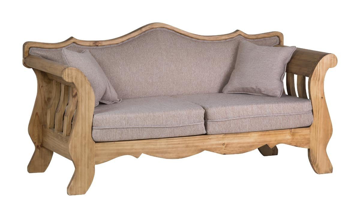 MiaMöbel Sofa Mexico, aus massivem Pinienholz Honig