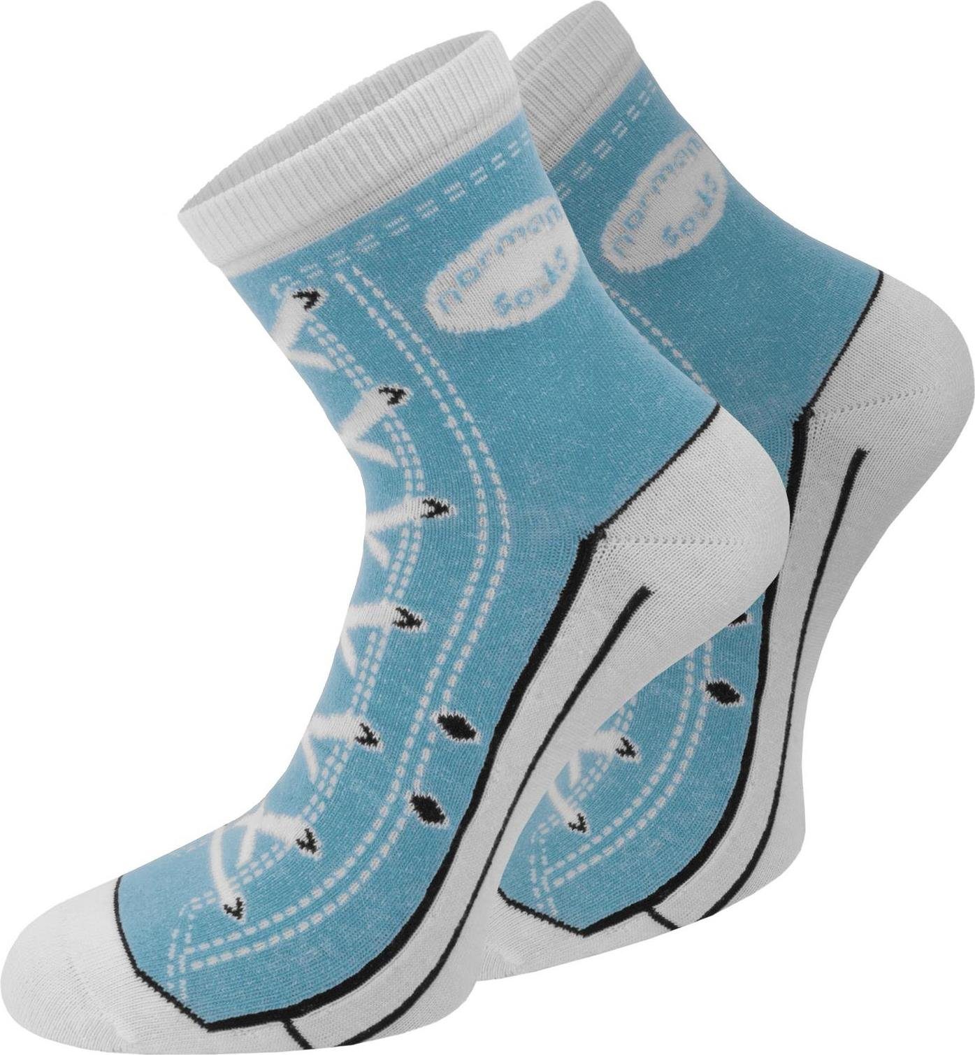 Socken faltenfreier Paar Paar) (4er-Set, Hellblau Basicsocken im normani 4 passgenauer, 4 Schuh-Design Sitz