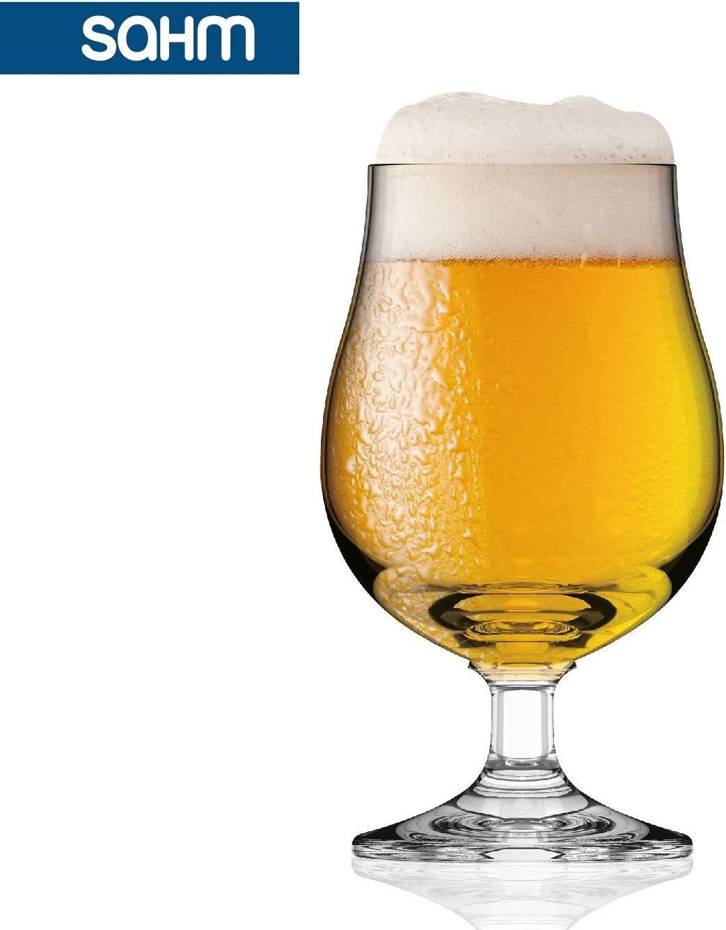 SAHM Bierglas Pokal Biergläser 0,3 Liter 6 Stück - Biertulpe, Edles Glas, 100% recycelbar