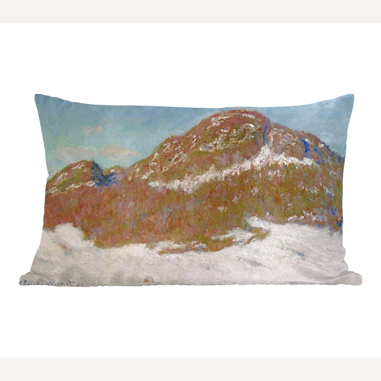 MuchoWow Dekokissen Der Berg Kolsaas - Gemälde von Claude Monet, Wohzimmer Dekoration, Zierkissen, Dekokissen mit Füllung, Schlafzimmer