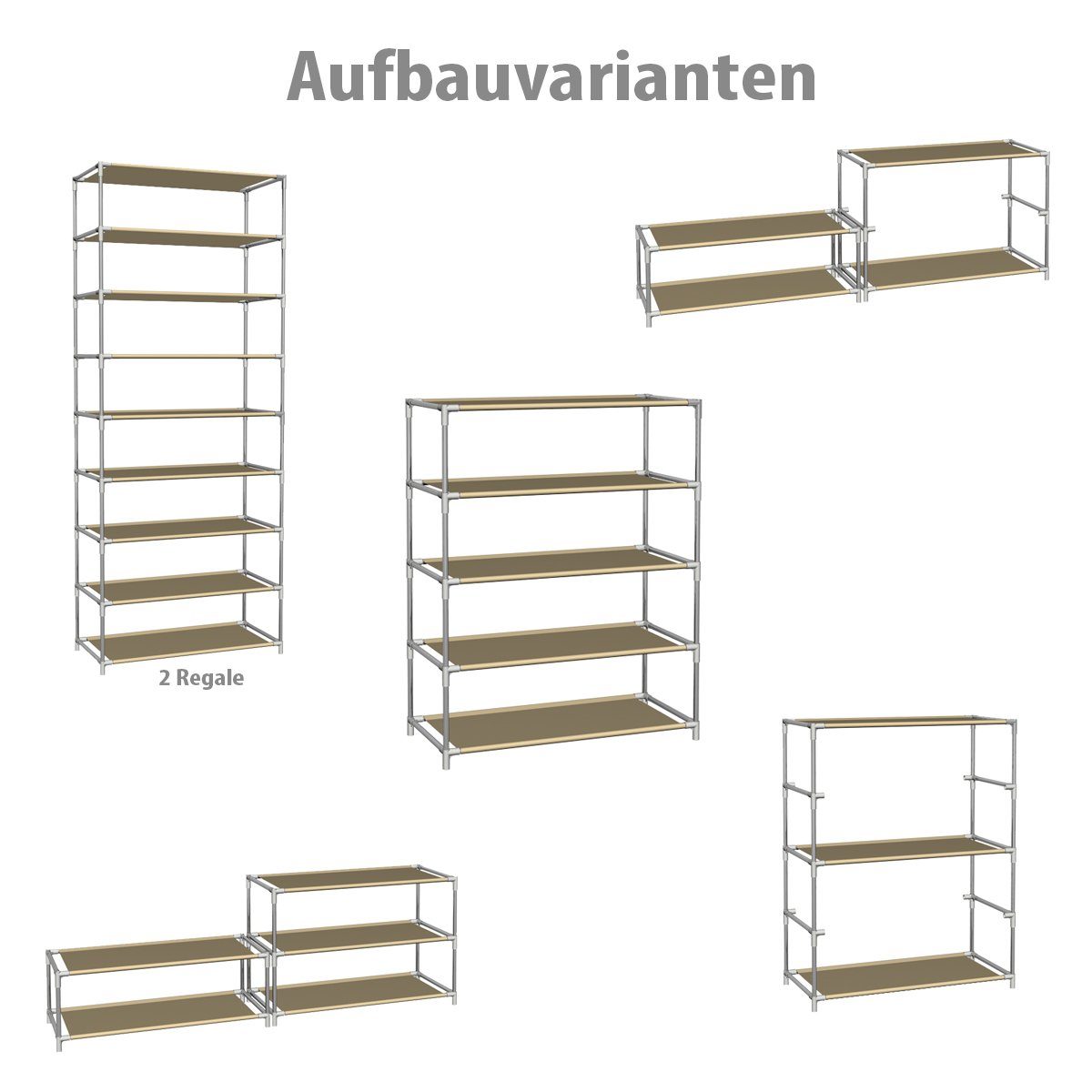 rostfrei eyepower Ebenen, Schuhbank Regal DIY-Ausführung Schuhständer Schrank 5 stabil Schuhregal