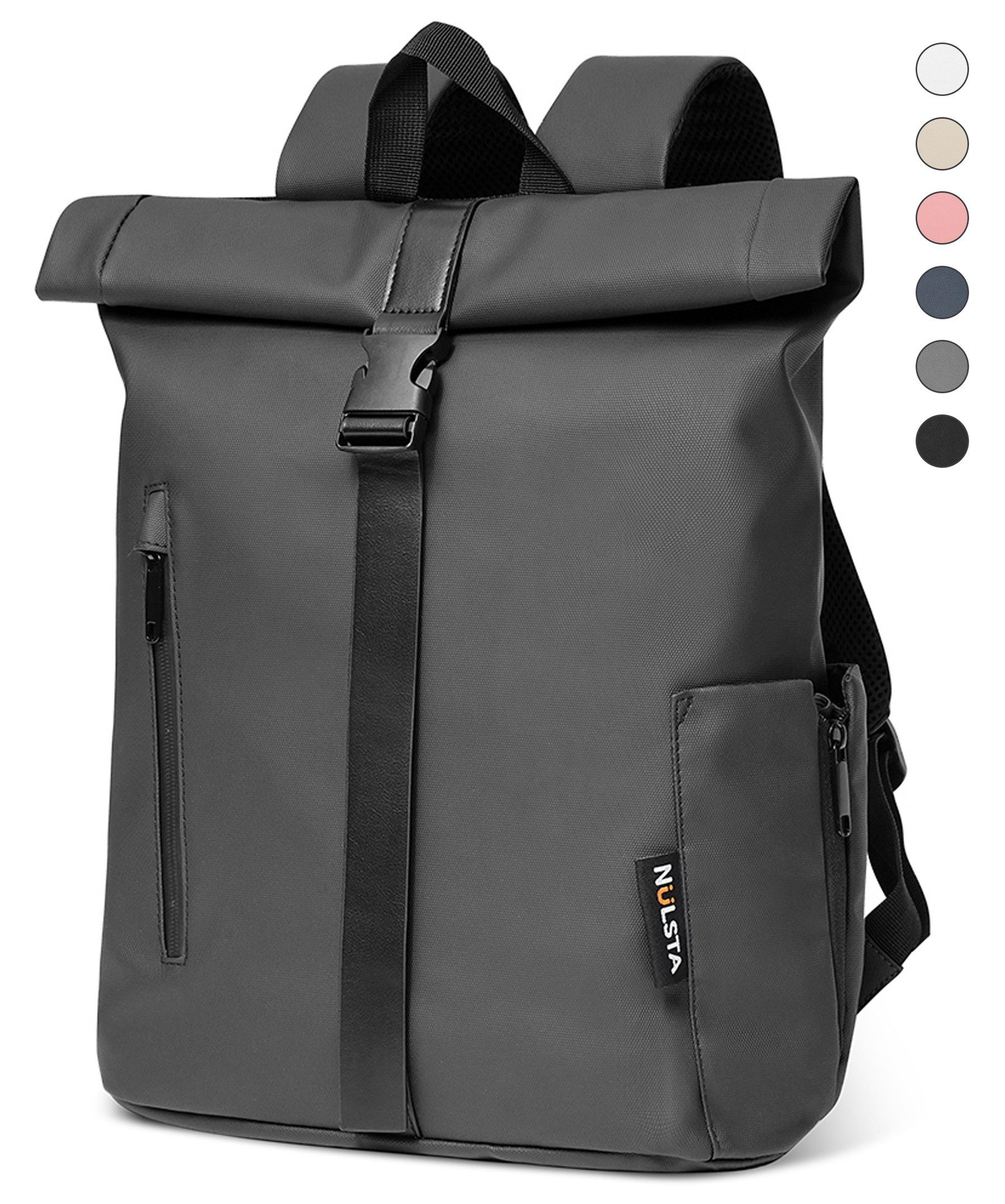 NULSTA Rucksack Rolltop Rucksack Wasserdicht Damen & Herren Daypack Freizeitrucksack, 30*15*40cm,Cityrucksack,Tourenrucksack,Schulrucksack