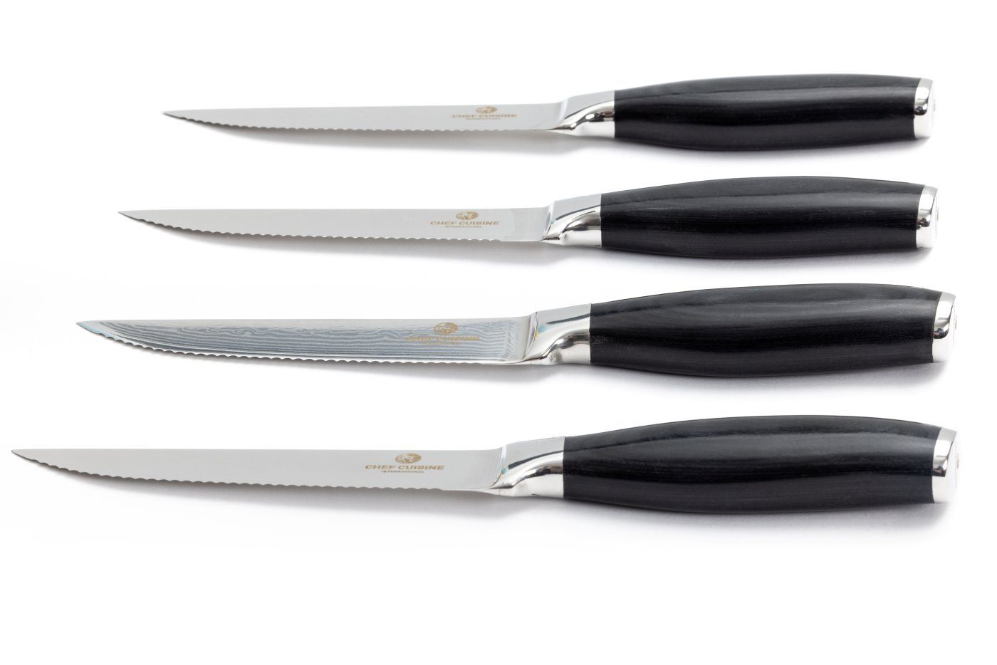 CHEF CUISINE International Steakmesser Damast 4er Set
