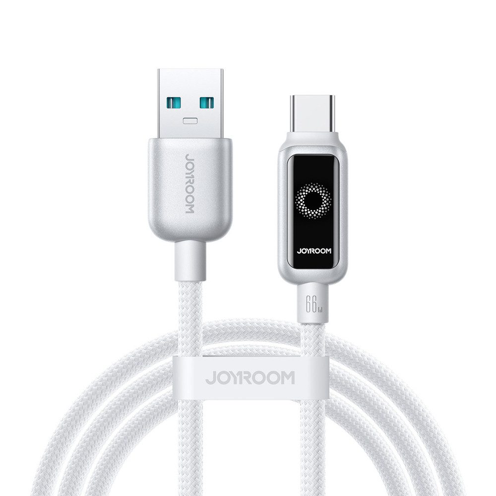 JOYROOM Schnellladekabel Datenkabel Nylonkabel USB-Kabel, USB-A, USB-C (120.0 cm), 66 W Schnellladung, LED-Anzeige, Nylongeflecht