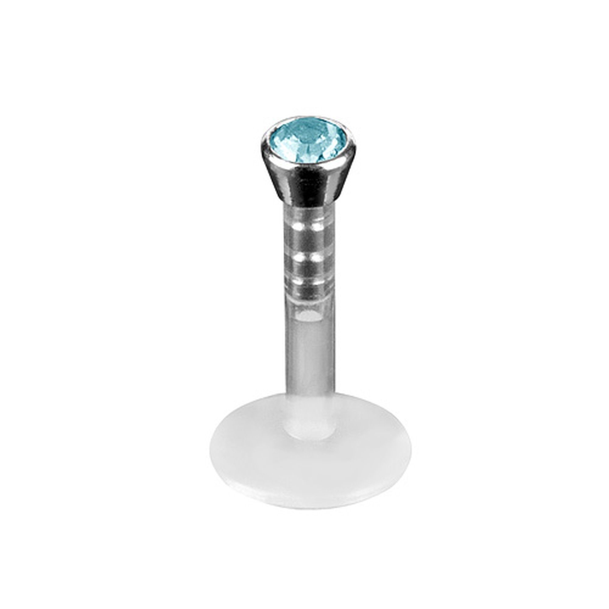 Piercing-Set Labret Piercing Stecker Bioflex flexibel mit Kristall Universal