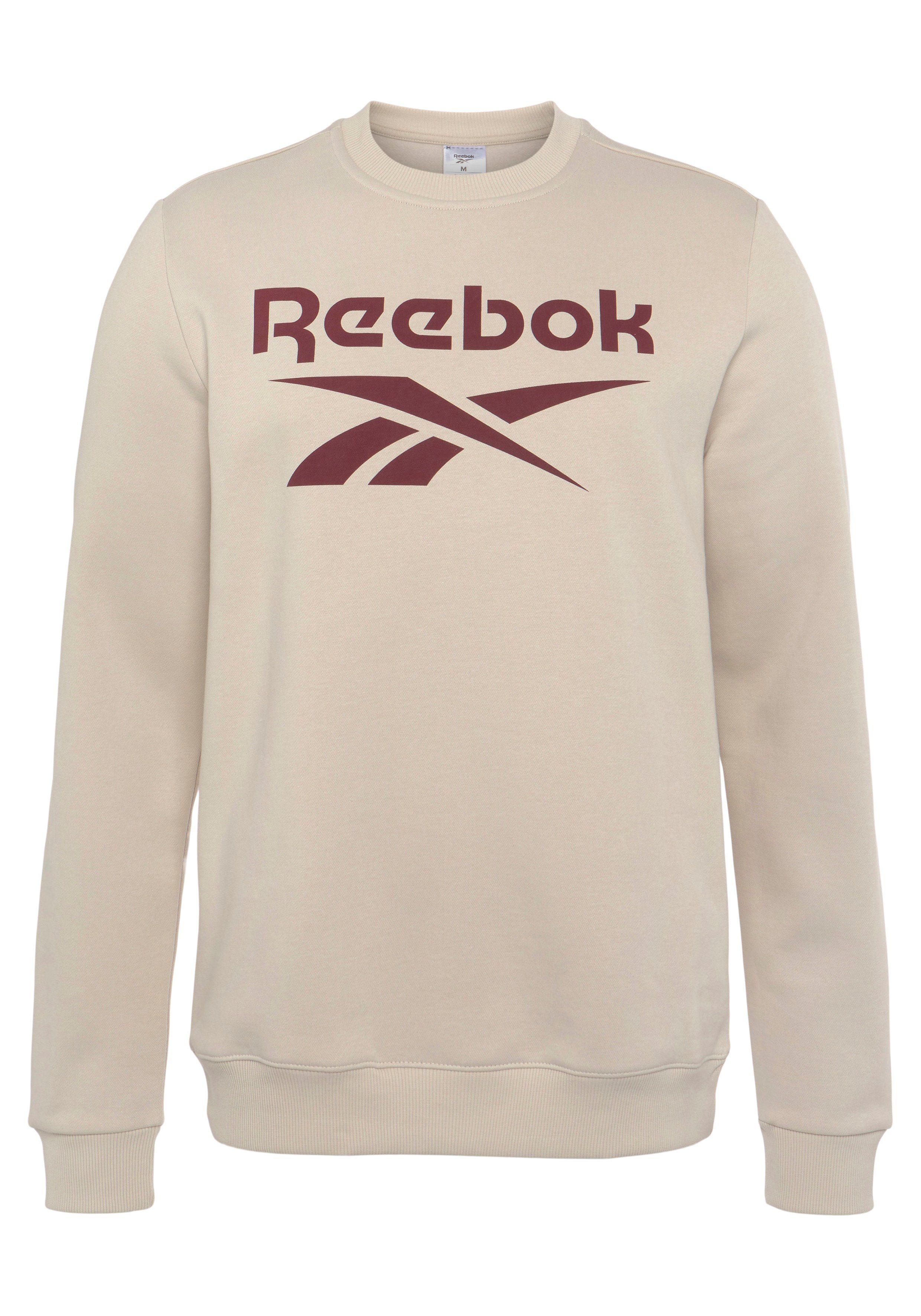 Sweatshirt Reebok REEBOK CREW FLEECE LOGO stucco SWEATSHIRT STACKED IDENTITY