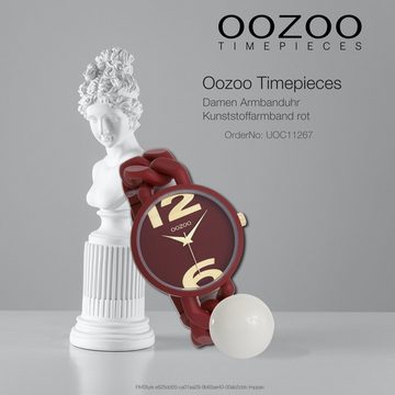 OOZOO Quarzuhr Oozoo Damen Armbanduhr Timepieces Analog, (Analoguhr), Damenuhr rund, groß (ca. 40mm) Kunststoffarmband, Fashion-Style