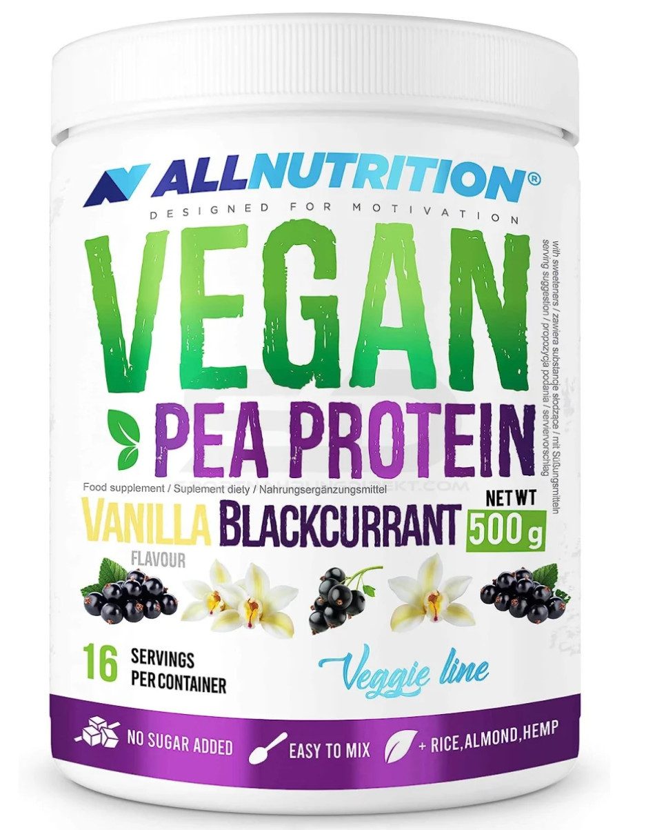 ALL NUTRITION ALL NUTRITION VEGAN PROTEIN Pulver Eiweiß Whey 500g Pulver, 1 er Dose à 500 g, Hoher Proteingehalt, Frei von tierischen Inhaltsstoffen
