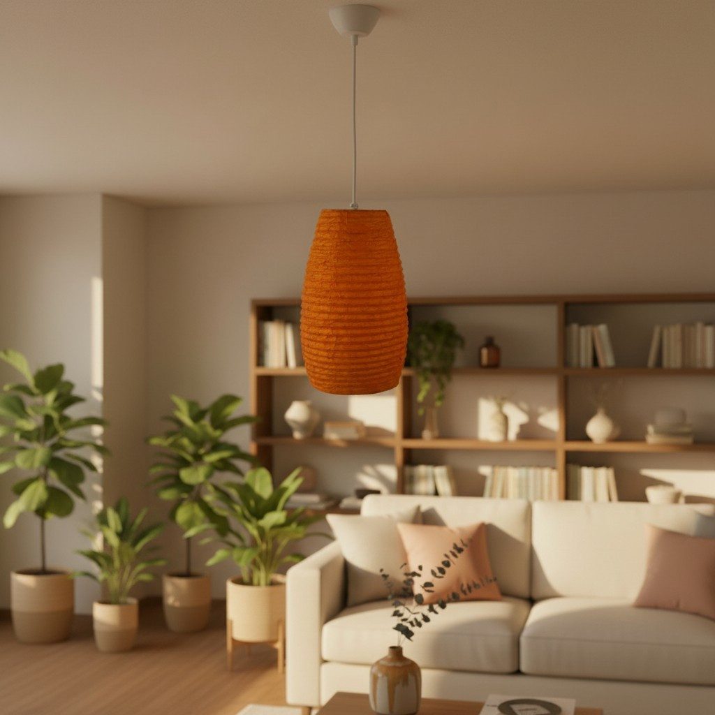 Guru-Shop Lampenschirm Kleiner ovaler Lokta Papierlampenschirm,..