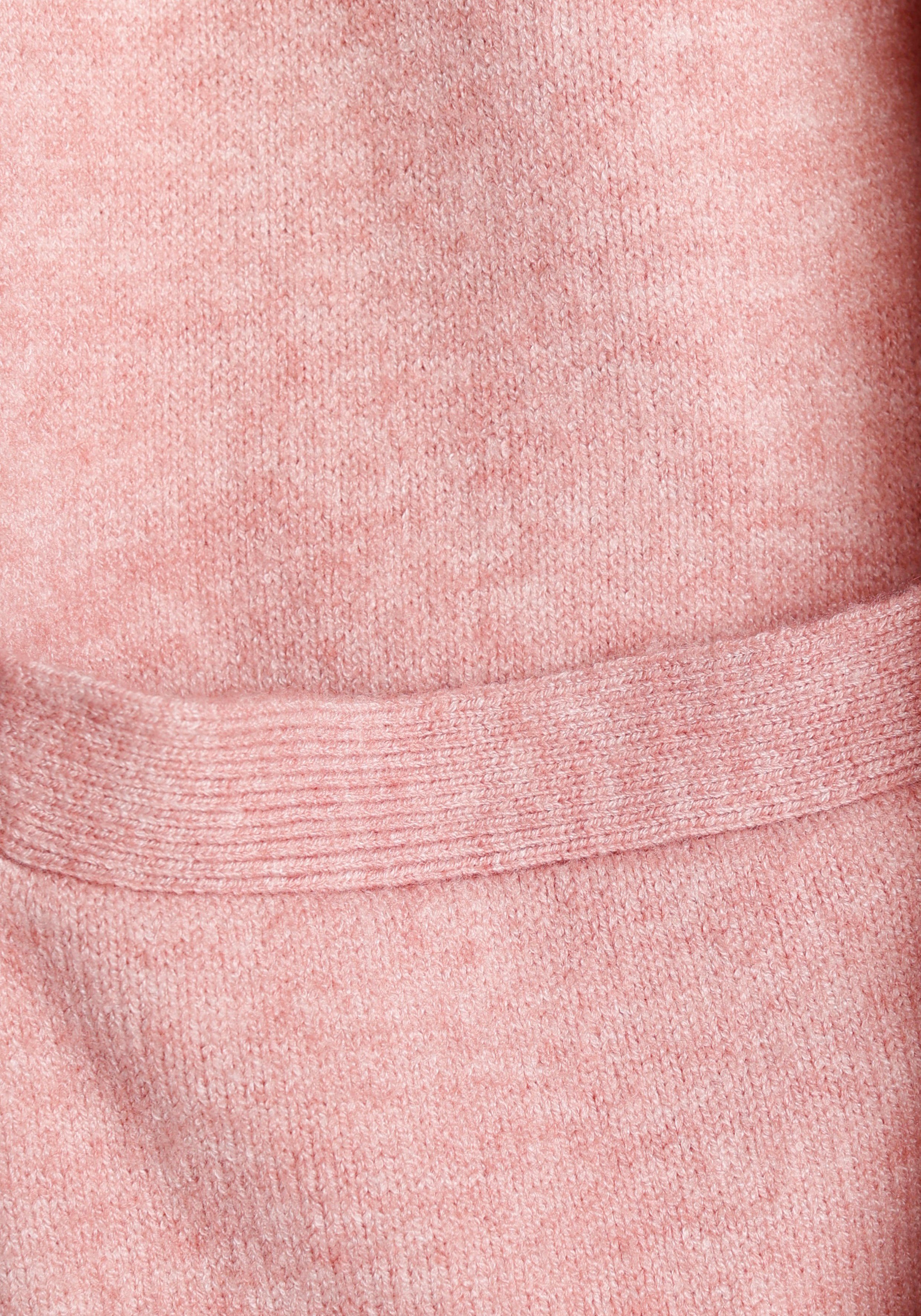 Tamaris Cardigan mit Taschen rosa Material) (Strickjacke melange nachhaltigem aus