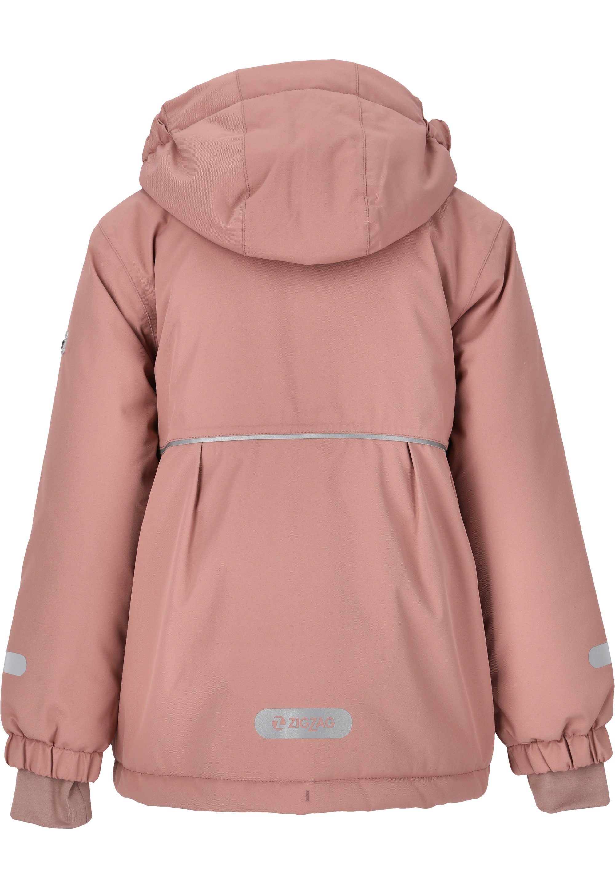 Elementen ZIGZAG Skijacke Katja mit reflektierenden rosa