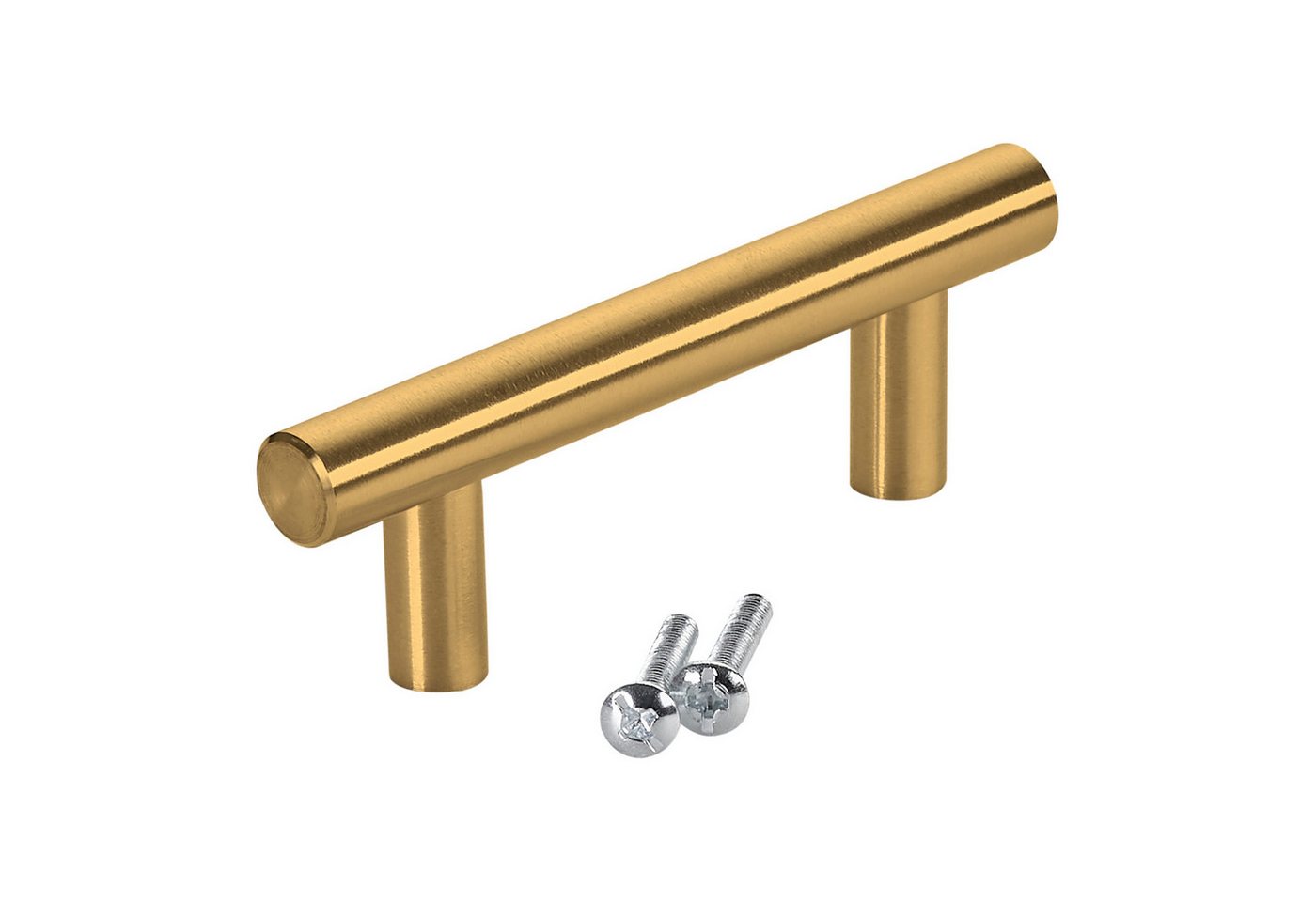 SO-TECH® Möbelgriff Stangengriff G17 echt Edelstahlrohr Ø 12 mm inkl. Schrauben (1-St), Goldfarbig galvanisiert, Bohrlochabstand 64 mm, Schrankgriff