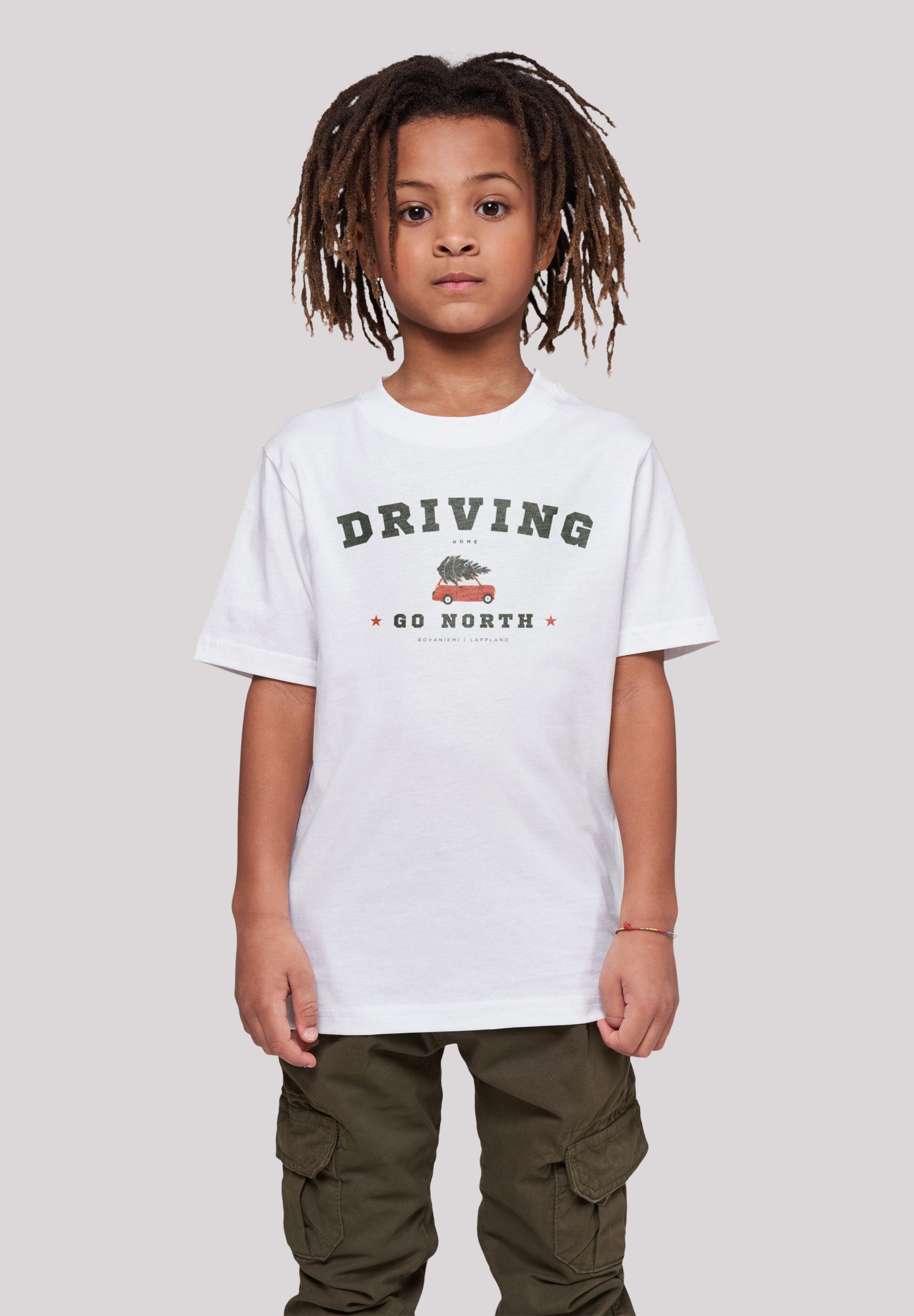 F4NT4STIC T-Shirt Driving Home Weihnachten Weihnachten, Geschenk, Logo weiß