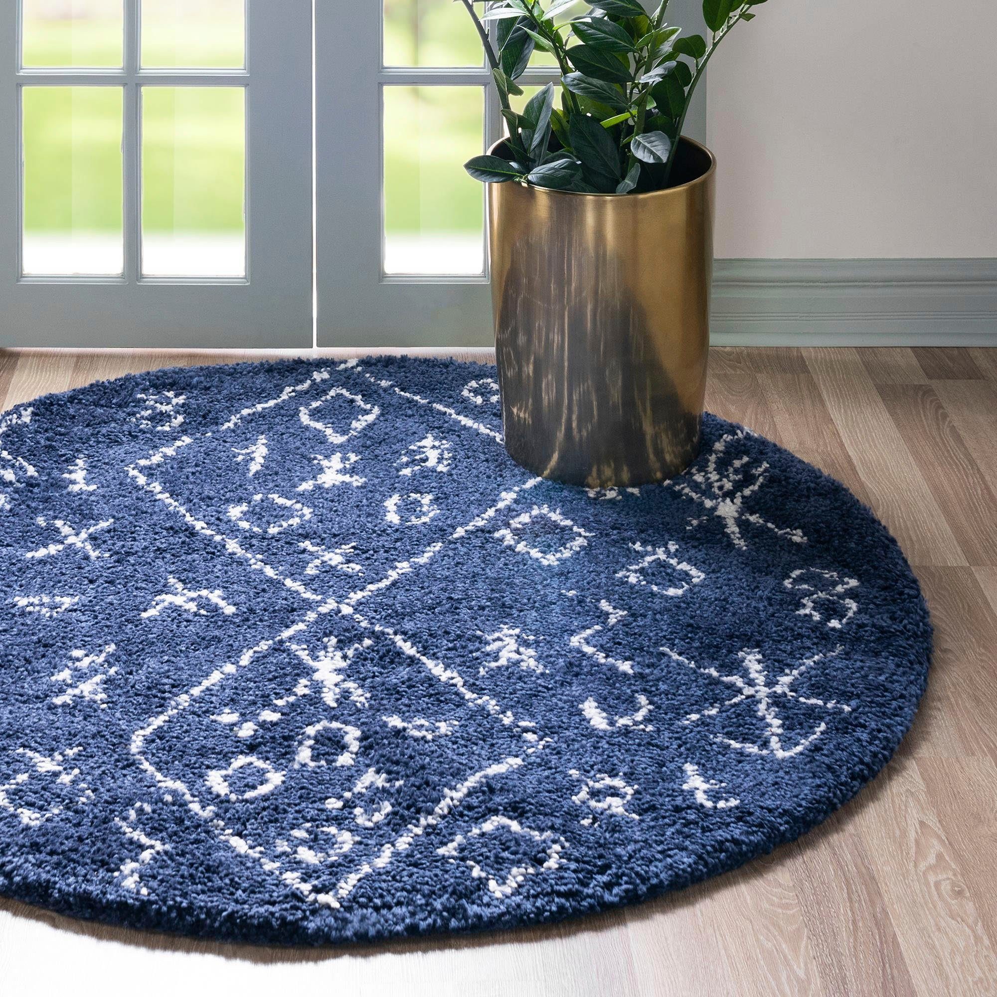Myflair Möbel & Accessoires Hochflor-Teppich Temara Shag, LAGERRÄUMUNG!, rund, Höhe: 51 mm, gewebt, Scandi Design, ideal im Wohnzimmer & Schlafzimmer