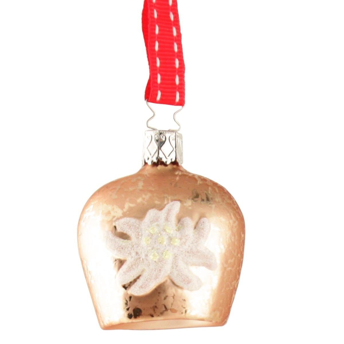 INGE-GLAS® Christbaumschmuck INGE-GLAS Weihnachts-Anhänger Edelweißglocke (1-tlg)