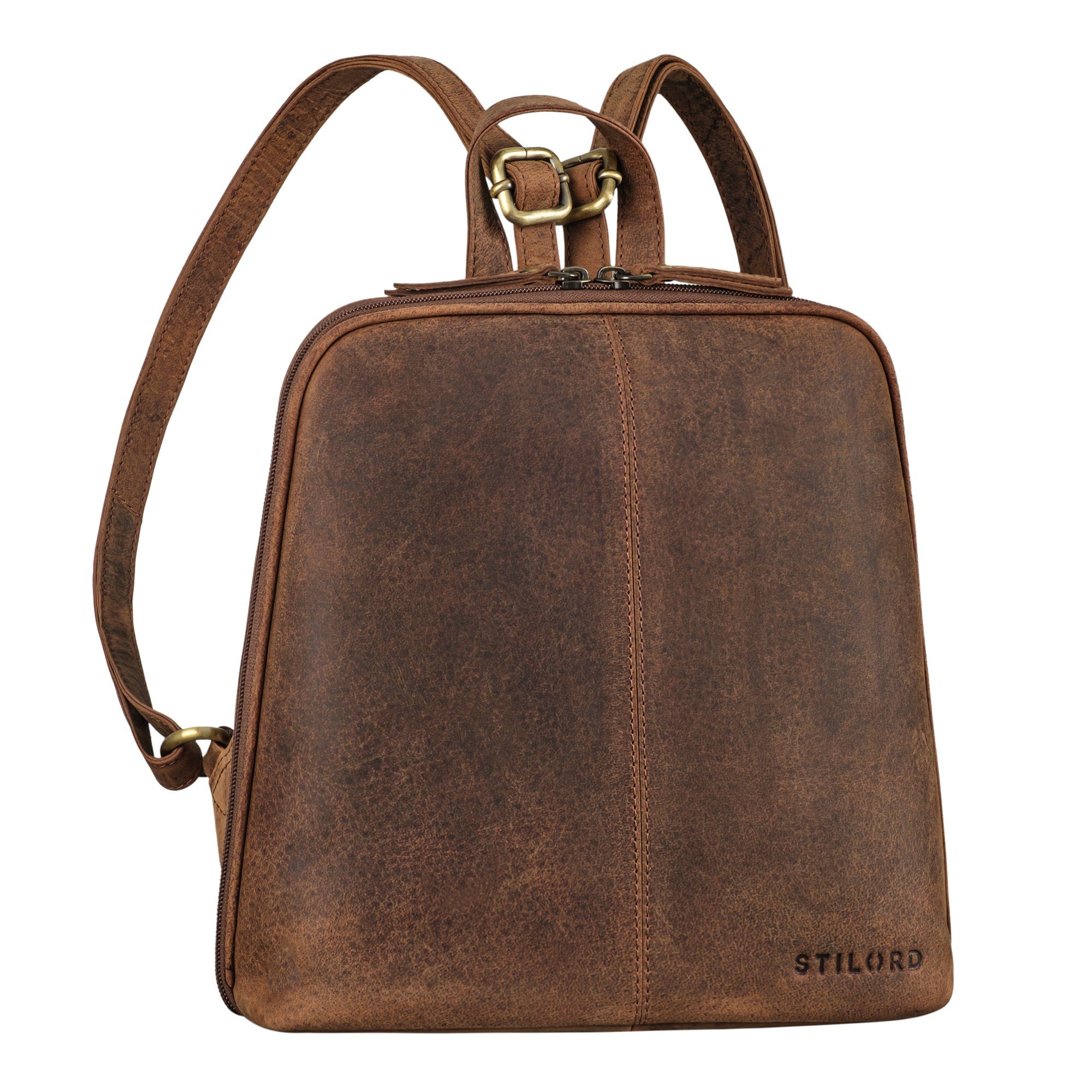 Cityrucksack "Calla" Vintage Lederrucksack Damen Klein Daypack für 11 Zoll Tablet