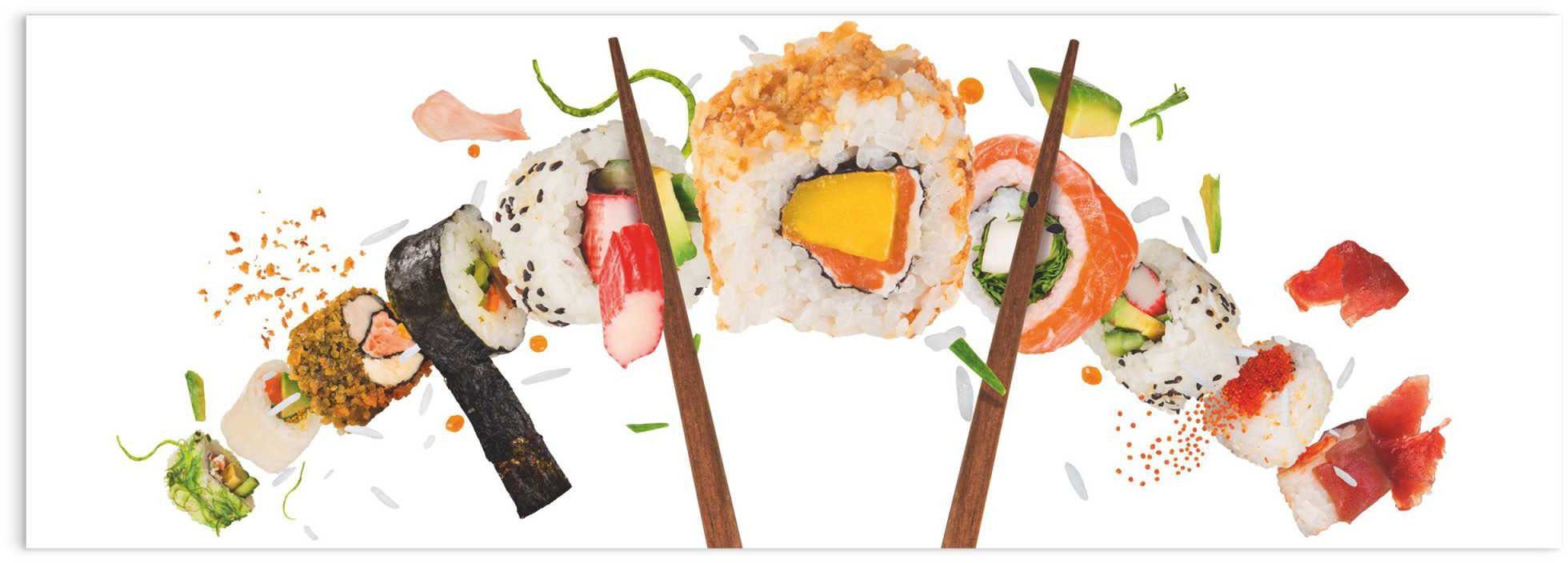 Reinders! Glasbild Glasbild Sushi Gesund Fisch - Reis Japanisch, - (1 St) - Essen