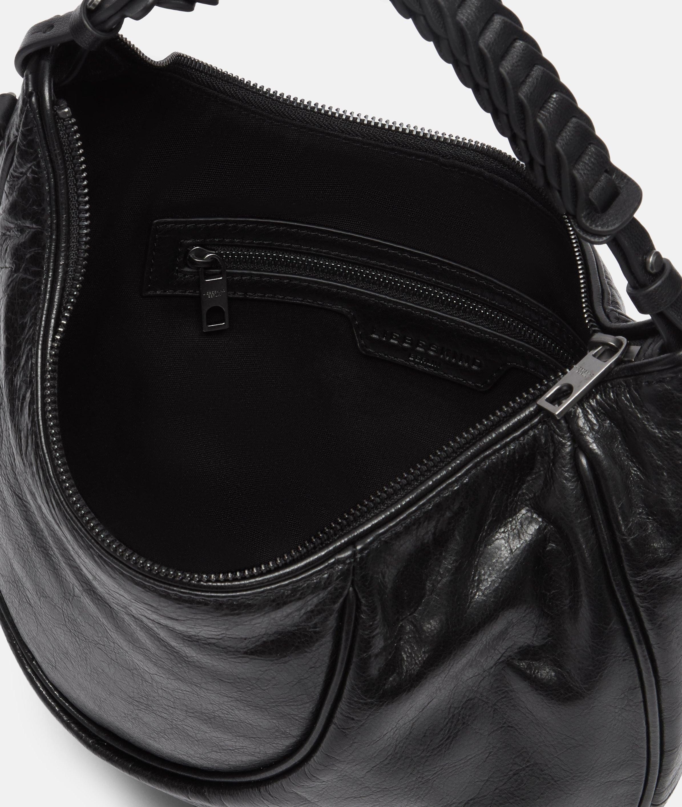 Liebeskind Berlin Schultertasche Luna Hobo S, Handliche Hobo-Bag aus gewachstem Leder