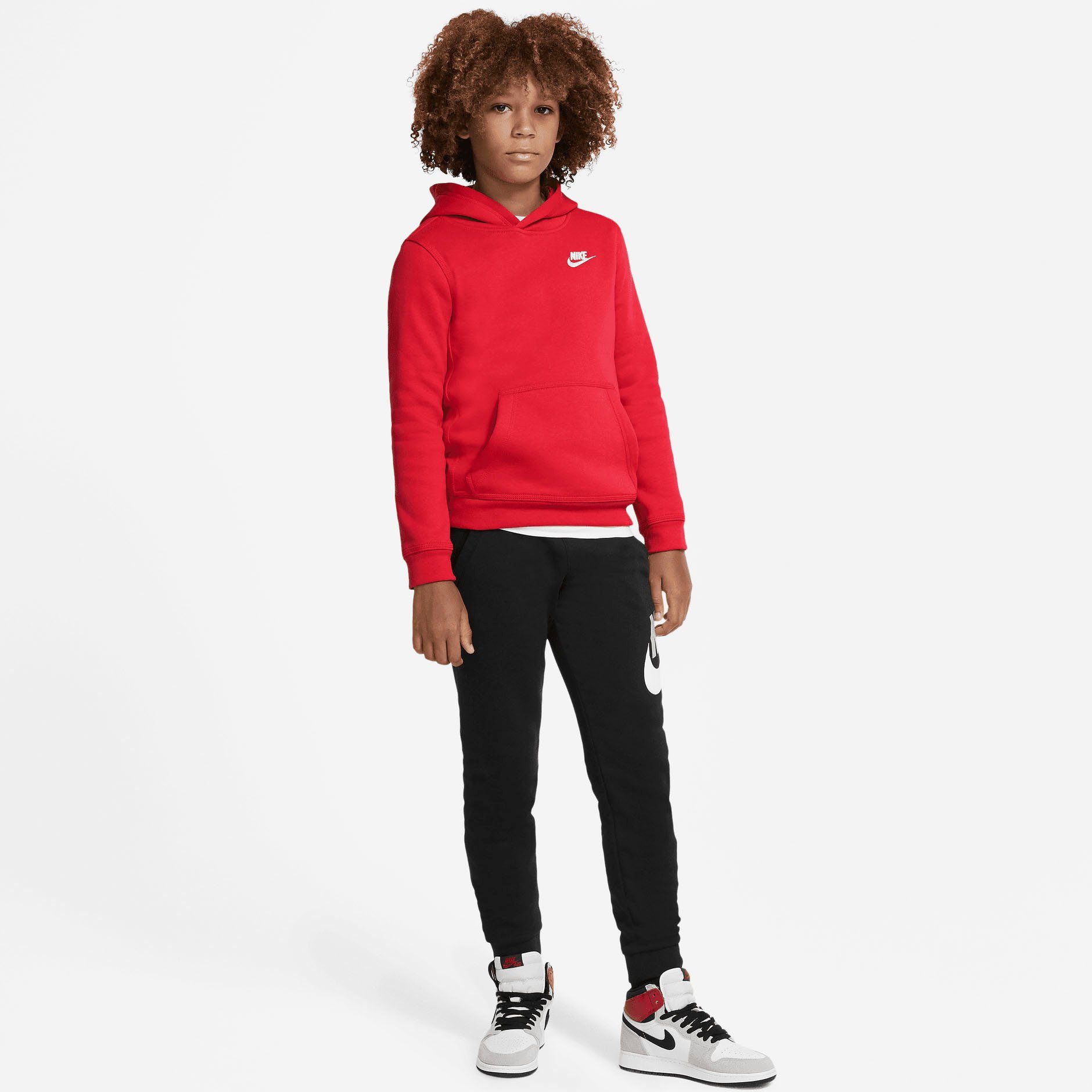 rot Big Kapuzensweatshirt Nike Sportswear Kids' Hoodie Pullover Club