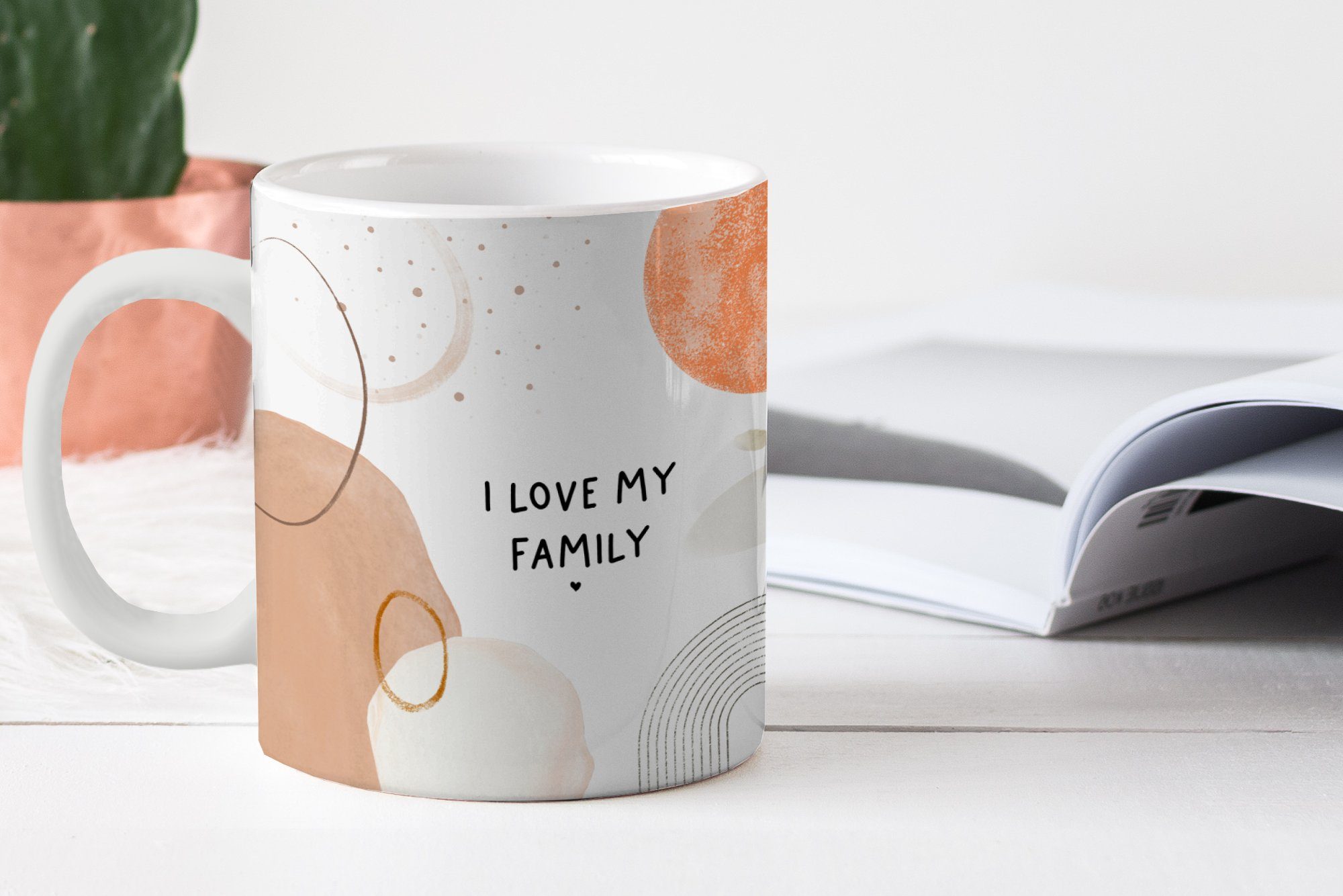 Teetasse, Zitate meine Familie, Keramik, Kaffeetassen, MuchoWow - Becher, Sprichwörter Geschenk Ich liebe Tasse Teetasse, -