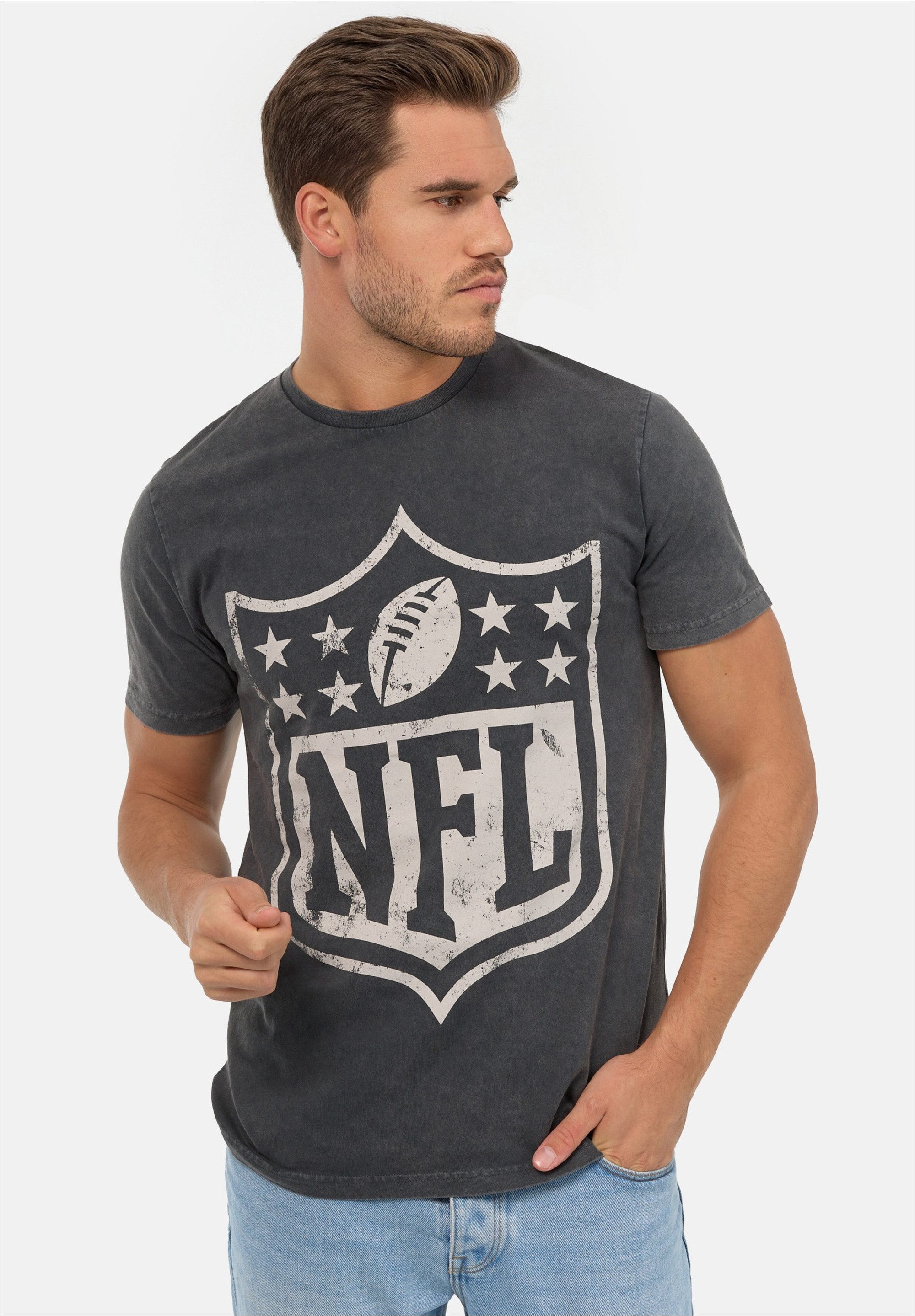 Recovered T-Shirt NFL Vintage Shield Washed Core mit NFL-Logo im Vintage-Stil