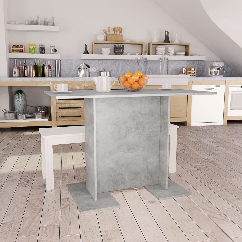 furnicato Esstisch 110x60x75 cm Betongrau aus Holzwerkstoff (1-St), Stabile Küchentisch-Variante mit pflegeleichter, glatten Oberfläche