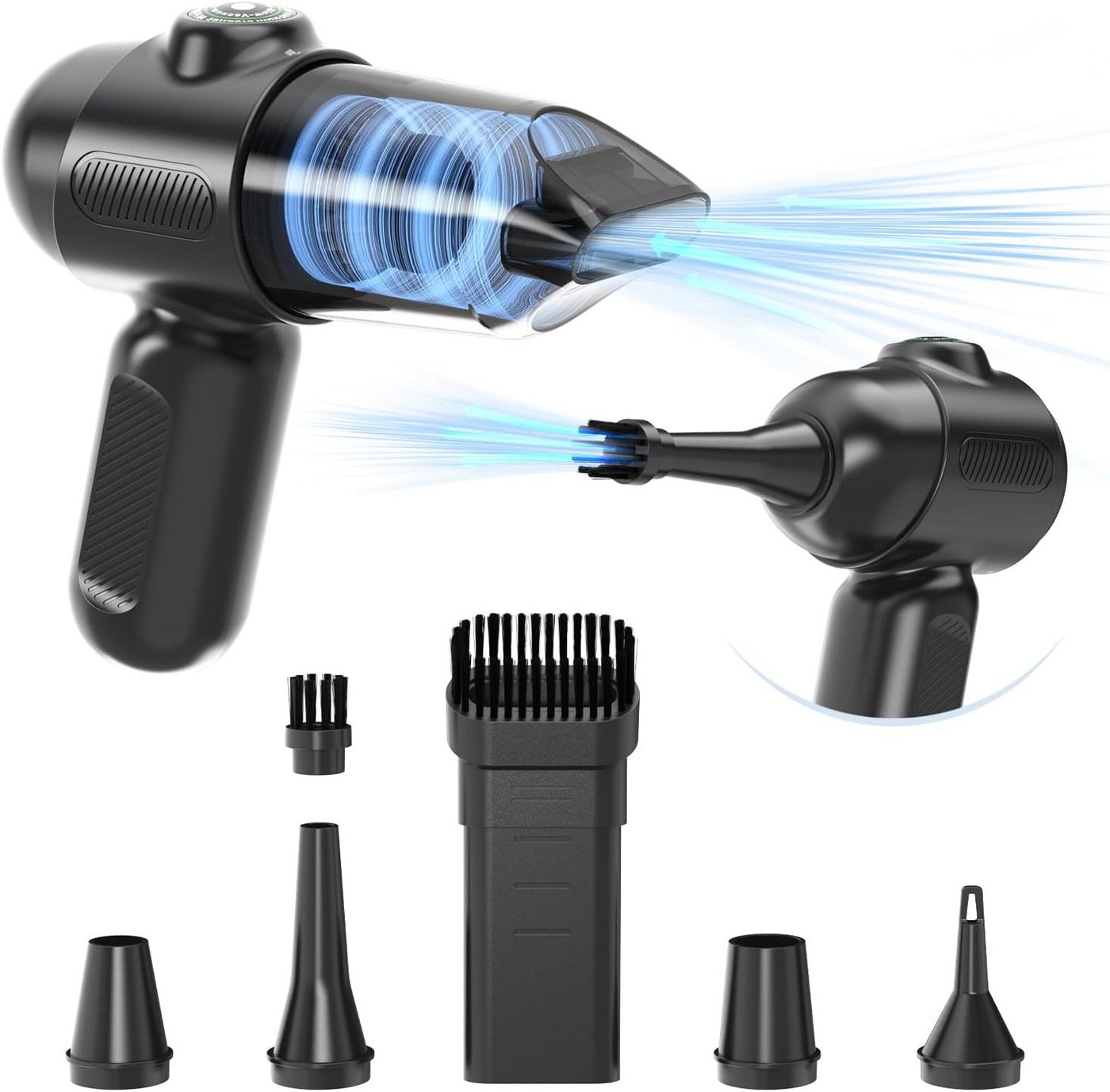 Diyarts Akku-Handstaubsauger, beutellos, LED-Anzeige, 300-ml-Staubbehälter, USB-C und 5 Aufsätze