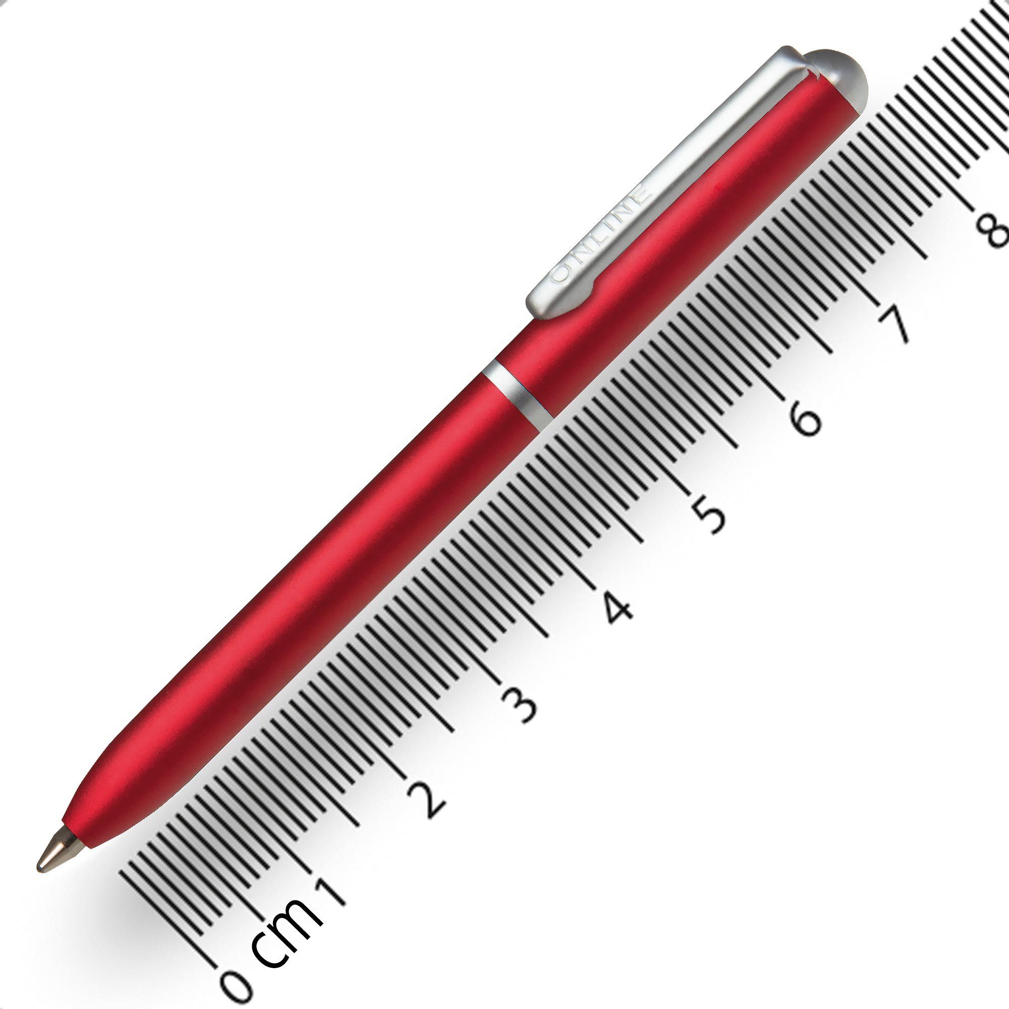 Online Pen Kugelschreiber Mini Portemonnaie Drehkugelschreiber, incl. Standard D1-Qualitätsmine, schwarzschreibend Rot