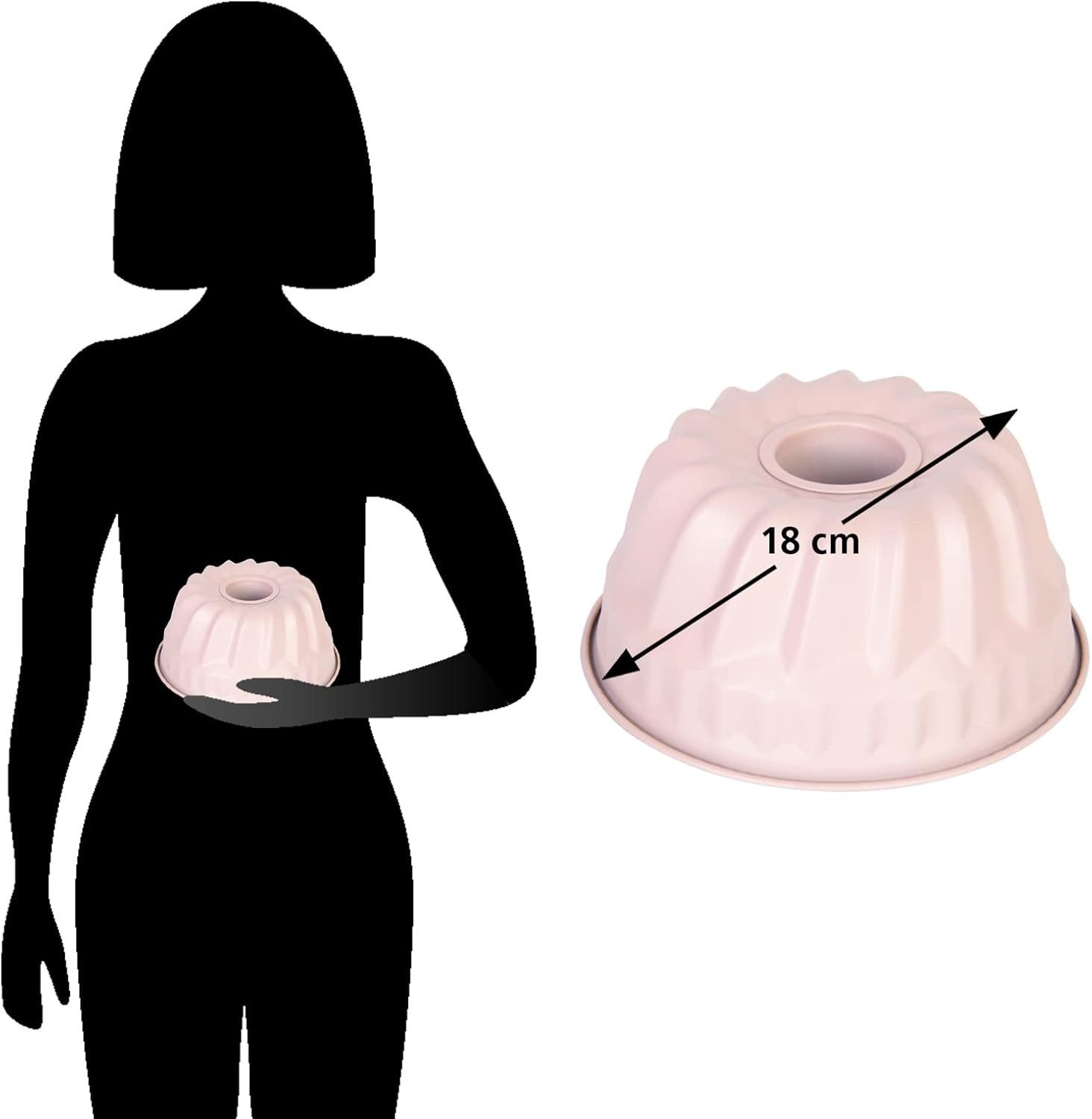 Wenco Gugelhupfform Backform 18 cm, hitzebeständig bis 230°C, Antihaftbeschichtung, robuster Stahl, gleichmäßige Wärmeverteilung