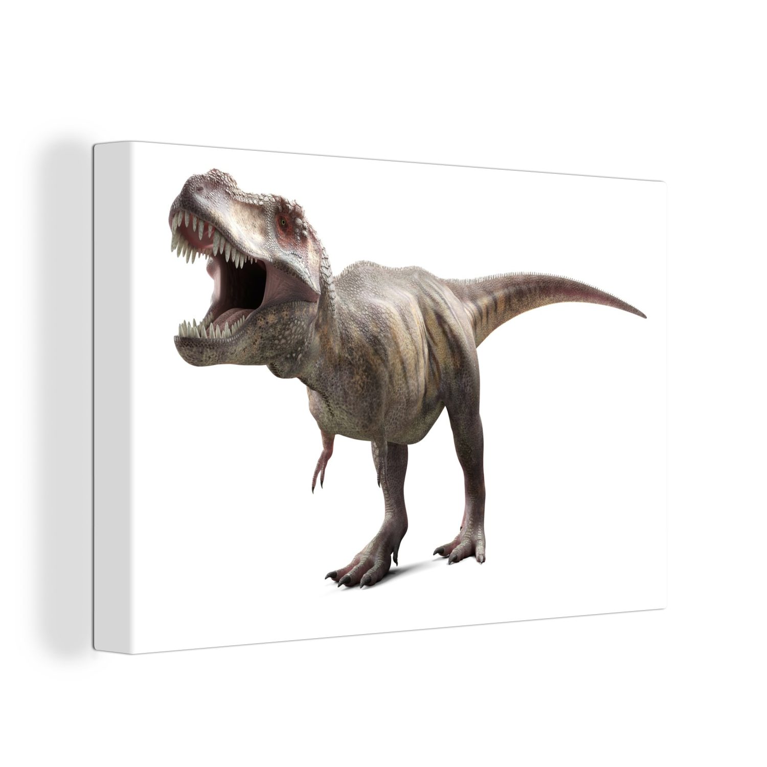 OneMillionCanvasses® Leinwandbild Dinosaurier - Vorgeschichte - Tyrannosaurus - Kinder - Kids - Kinder, (1 St), Wandbild Leinwandbilder, Aufhängefertig, Wanddeko, 30x20 cm
